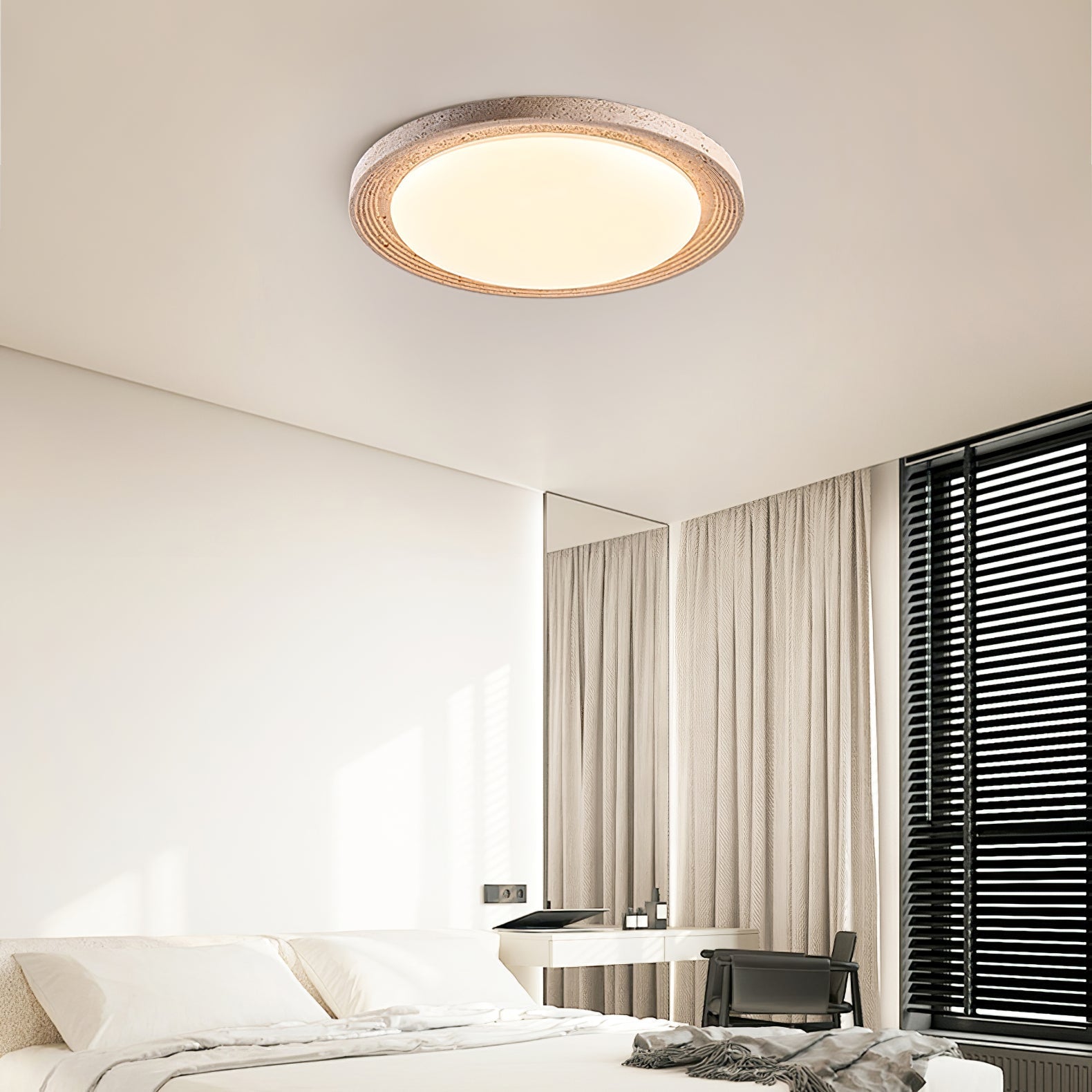 Olphaan Plafonnier en Travertin À Anneaux - Neutralighting