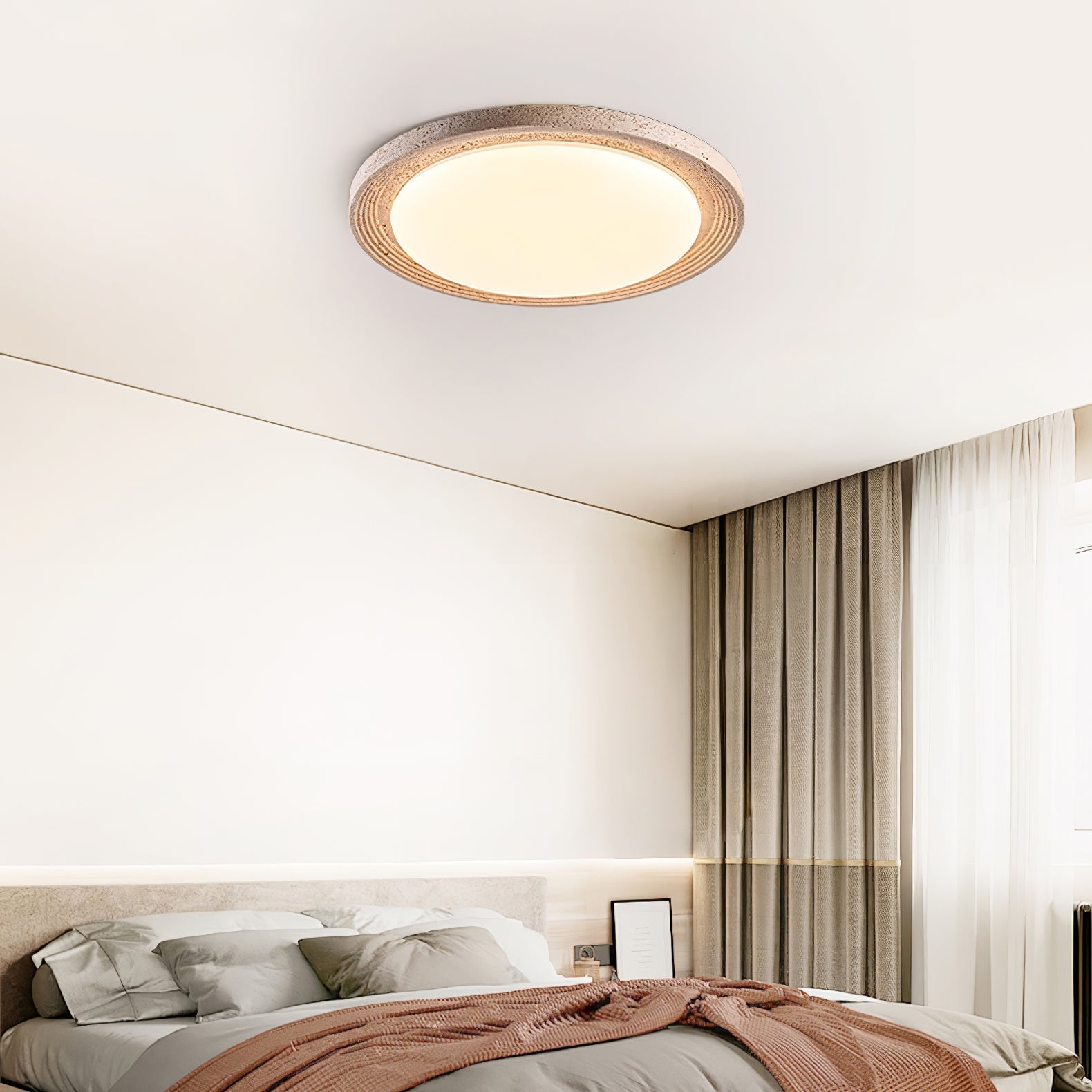 Olphaan Plafonnier en Travertin À Anneaux - Neutralighting