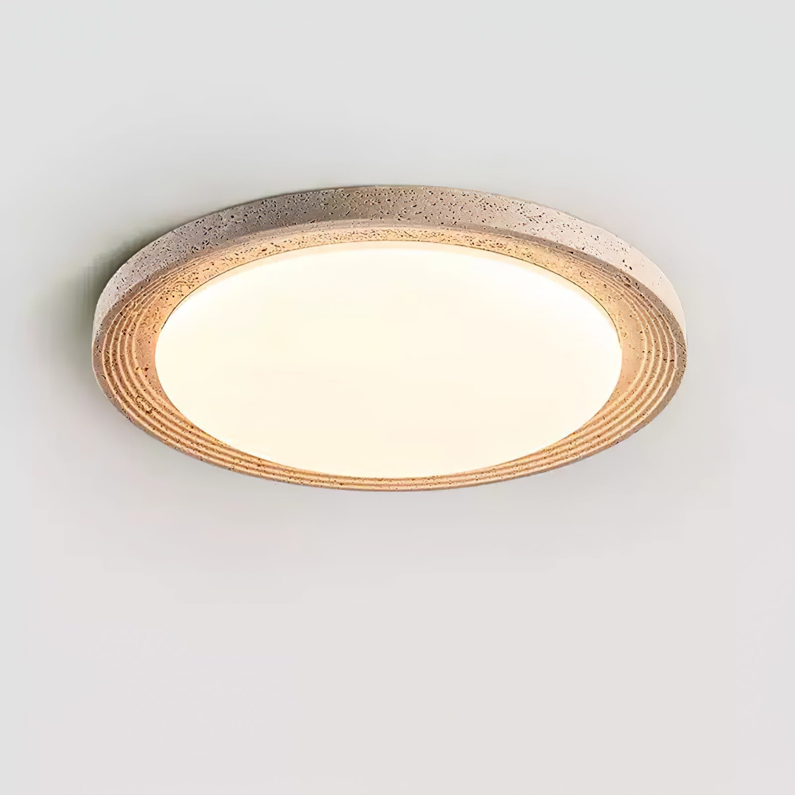 Olphaan Plafonnier en Travertin À Anneaux - Neutralighting