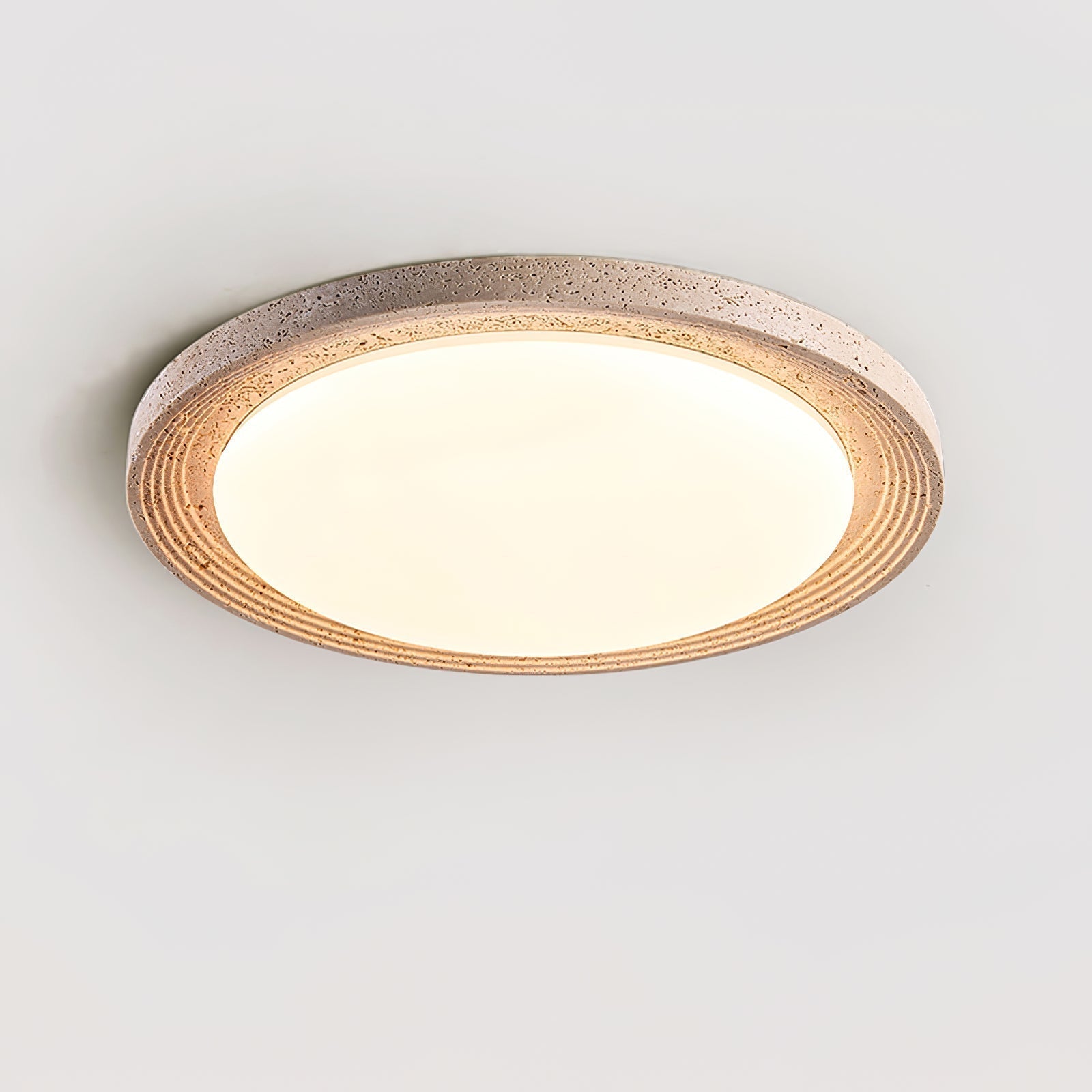 Olphaan Plafonnier en Travertin À Anneaux - Neutralighting