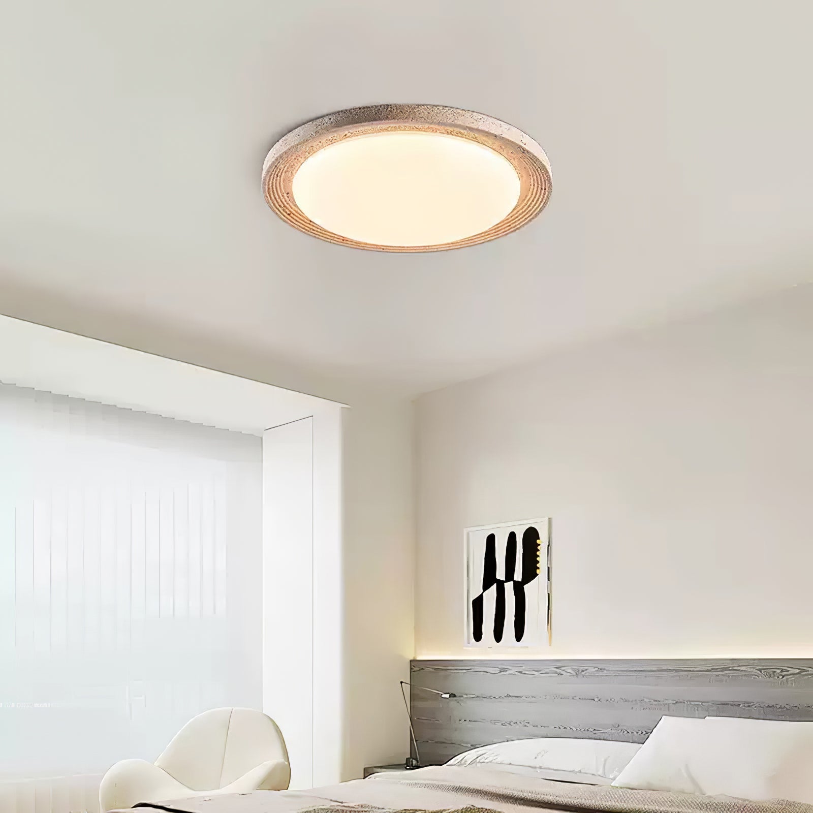 Olphaan Plafonnier en Travertin À Anneaux - Neutralighting