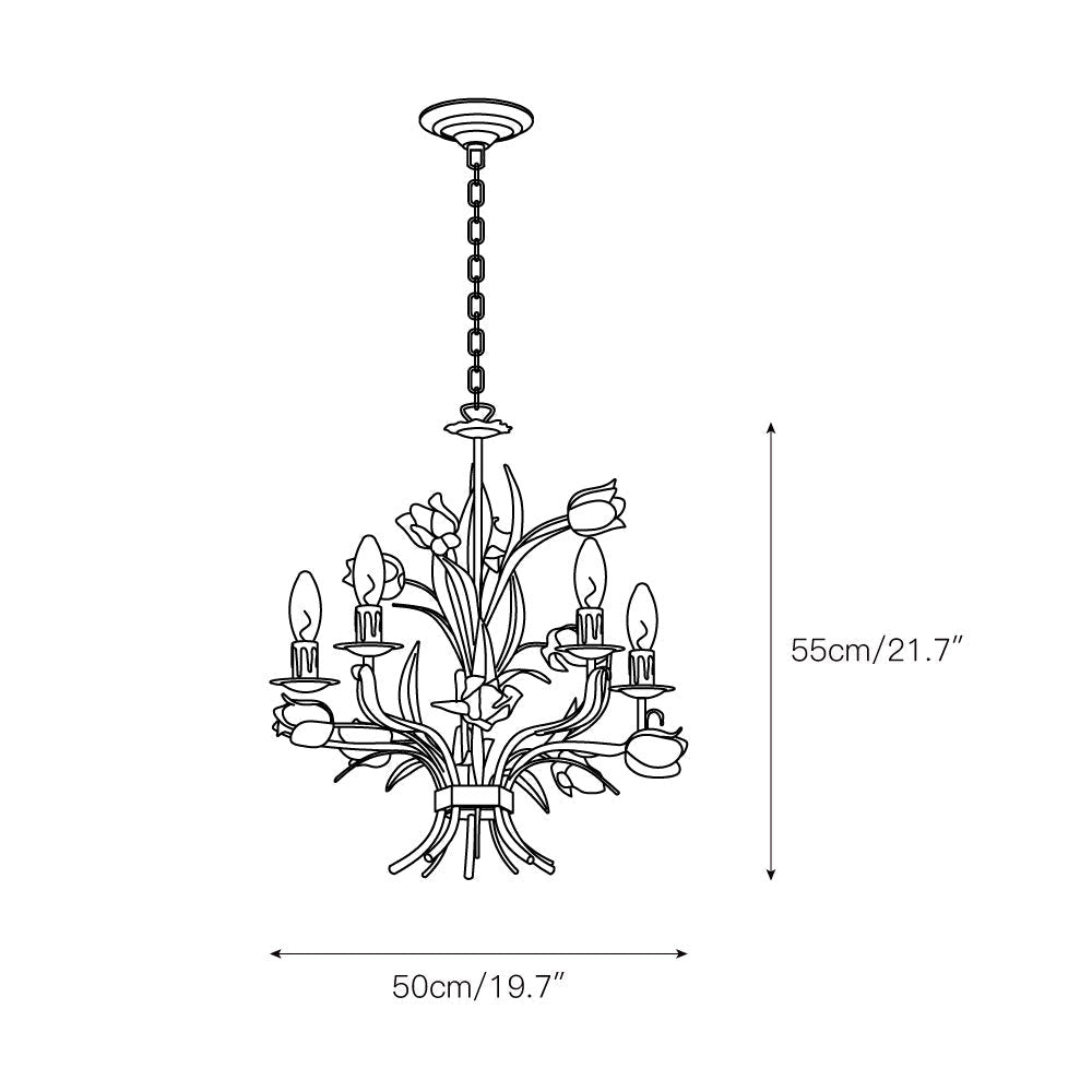 Cacaryra Classic Art Sage Rose Metal Chandelier - Lamp Copper
