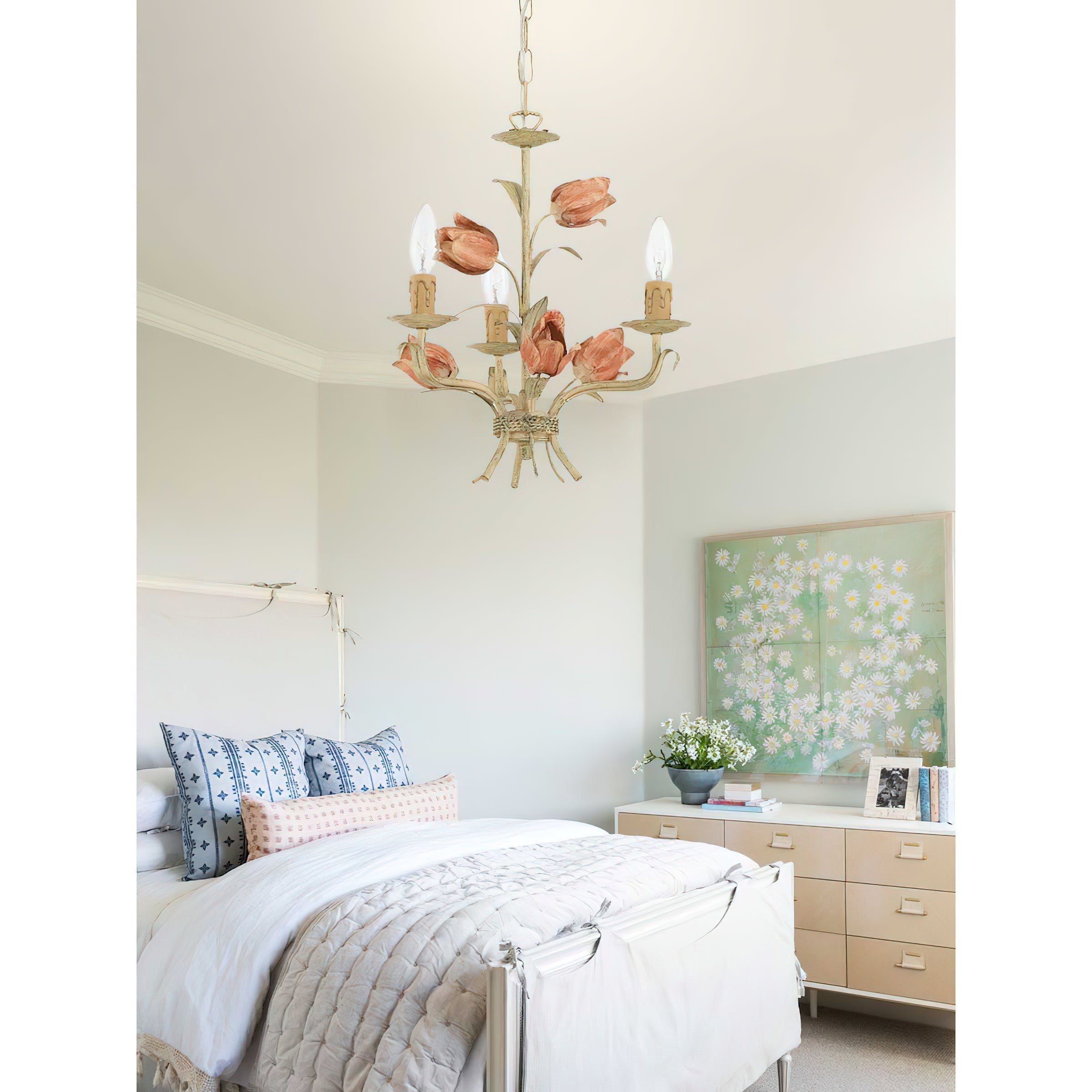 Cacaryra Classic Art Sage Rose Metal Chandelier - Lamp Copper