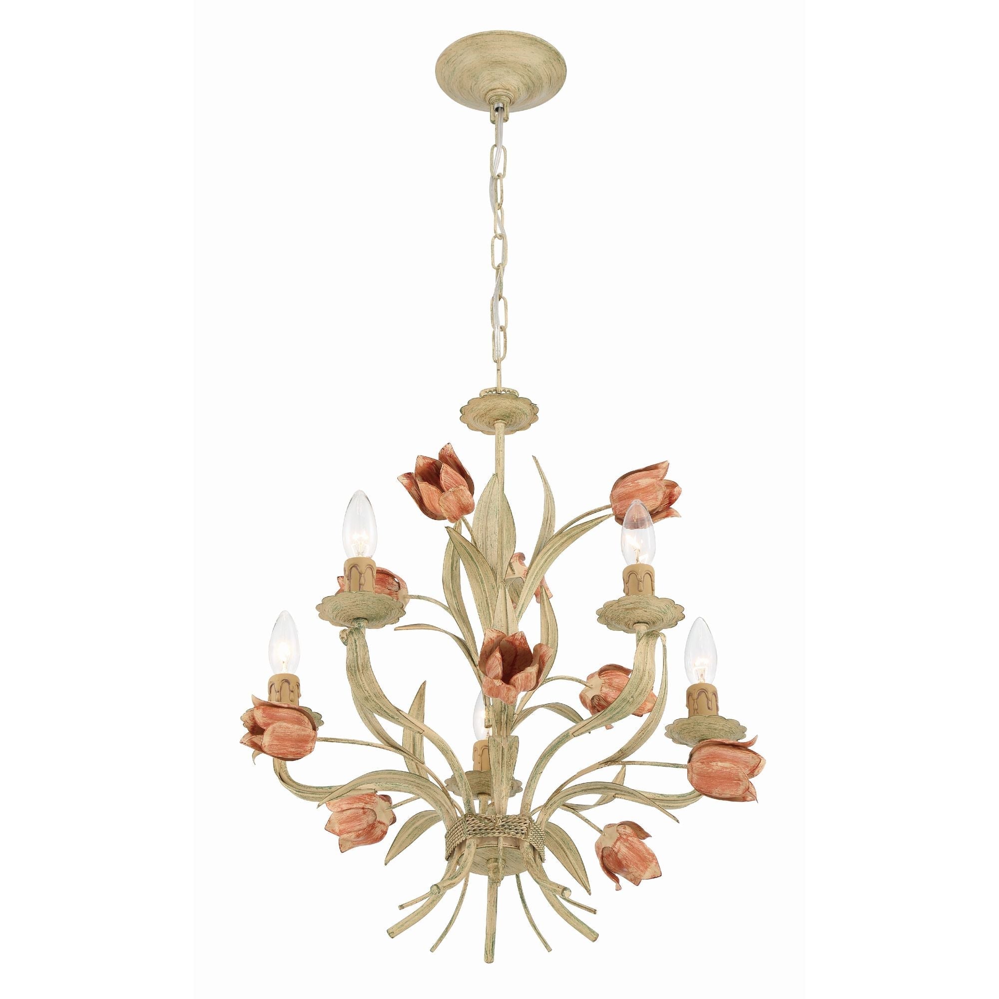 Cacaryra Classic Art Sage Rose Metal Chandelier - Lamp Copper