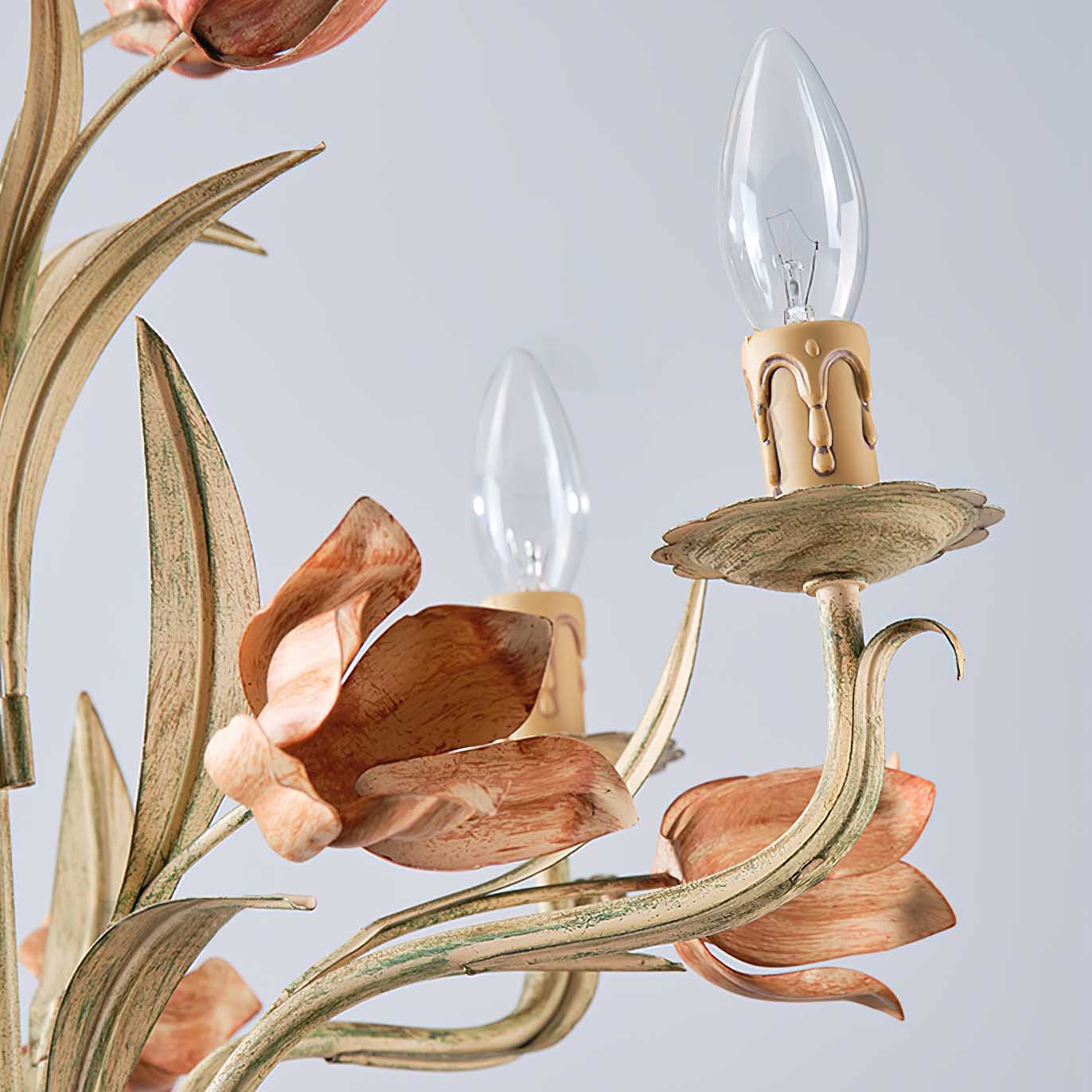 Cacaryra Classic Art Sage Rose Metal Chandelier - Lamp Copper