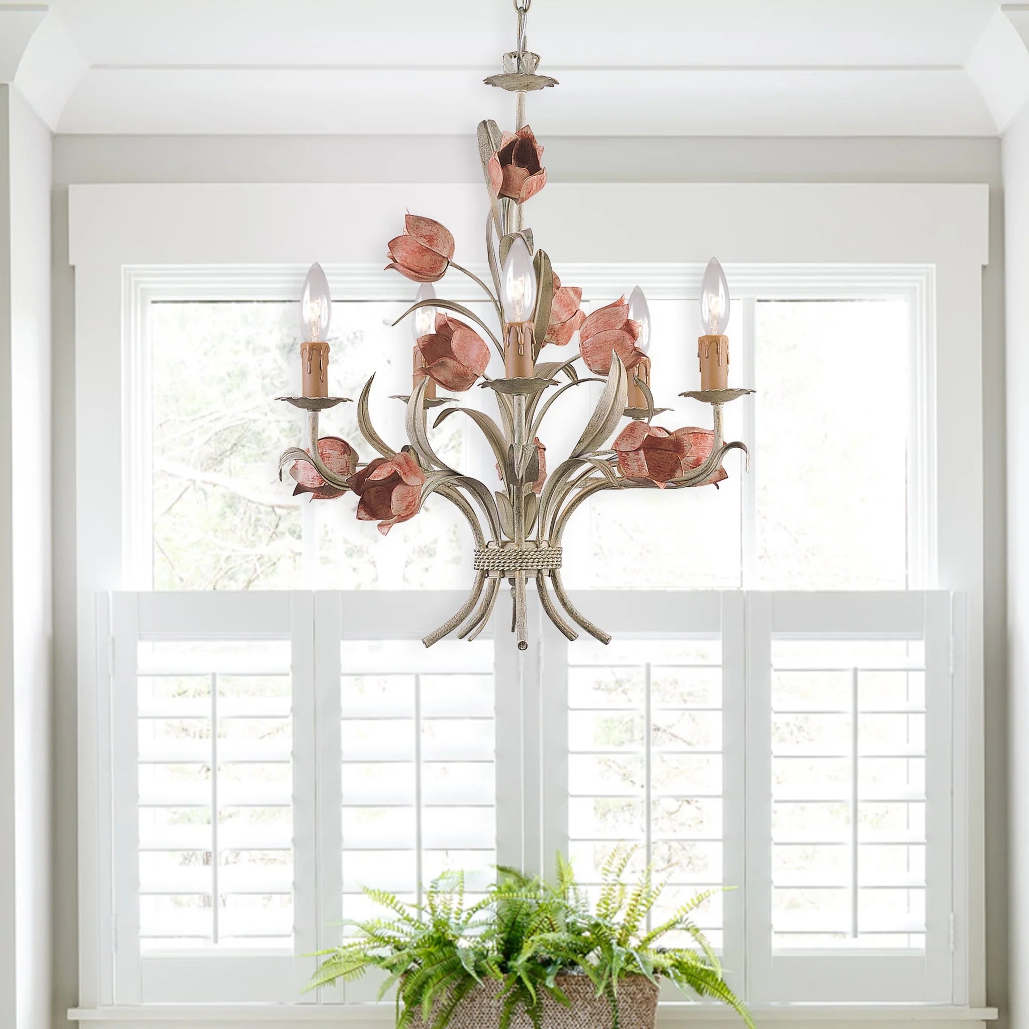 Cacaryra Classic Art Sage Rose Metal Chandelier - Lamp Copper