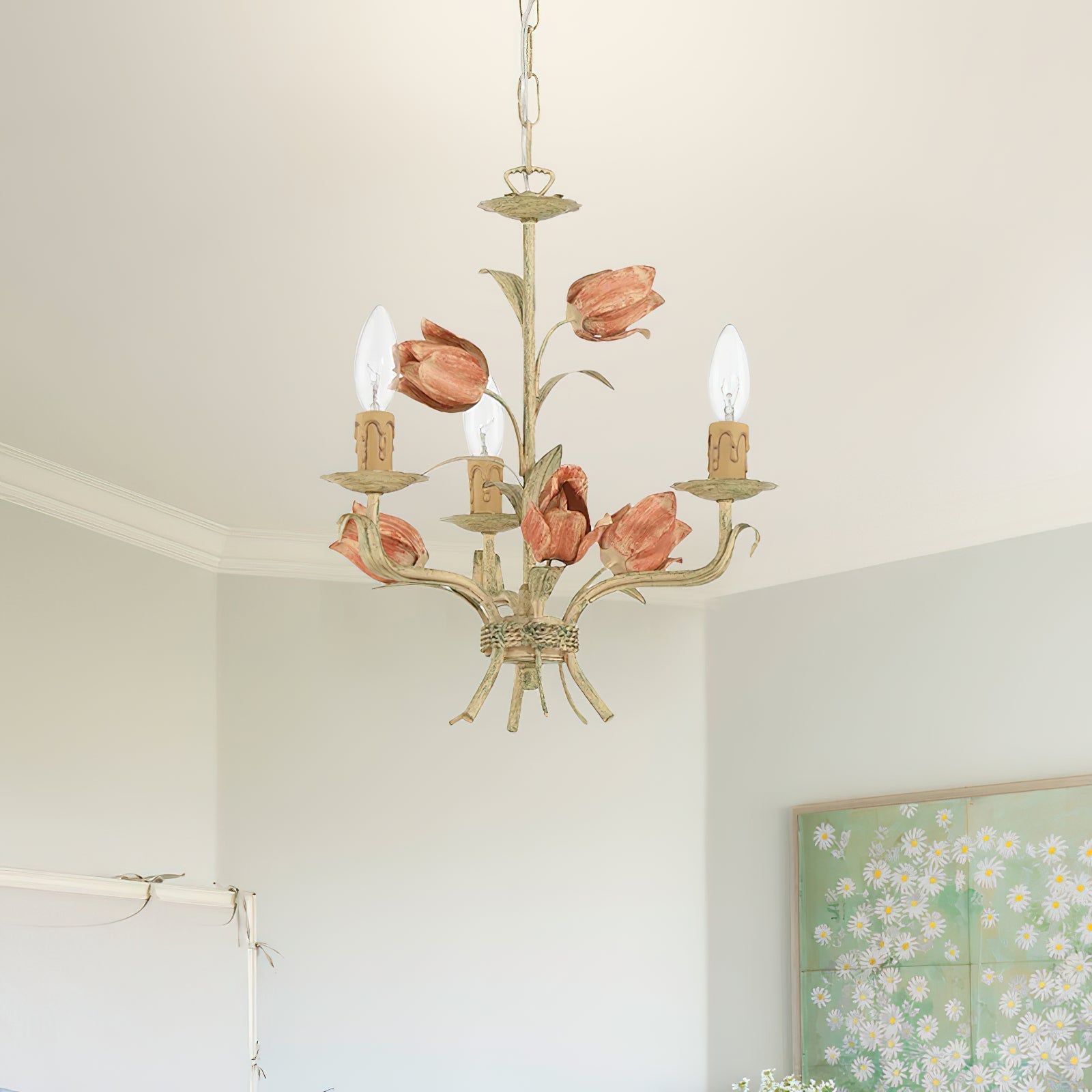Cacaryra Classic Art Sage Rose Metal Chandelier - Lamp Copper