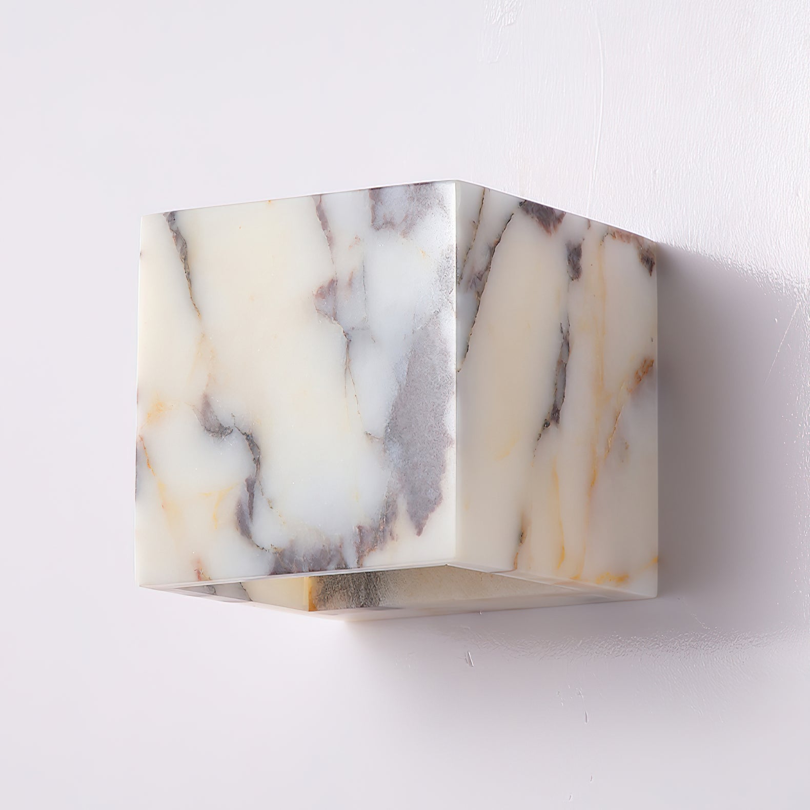 Illaee Modern Minimalist Square Marble Wall Lamp - Lamp Copper