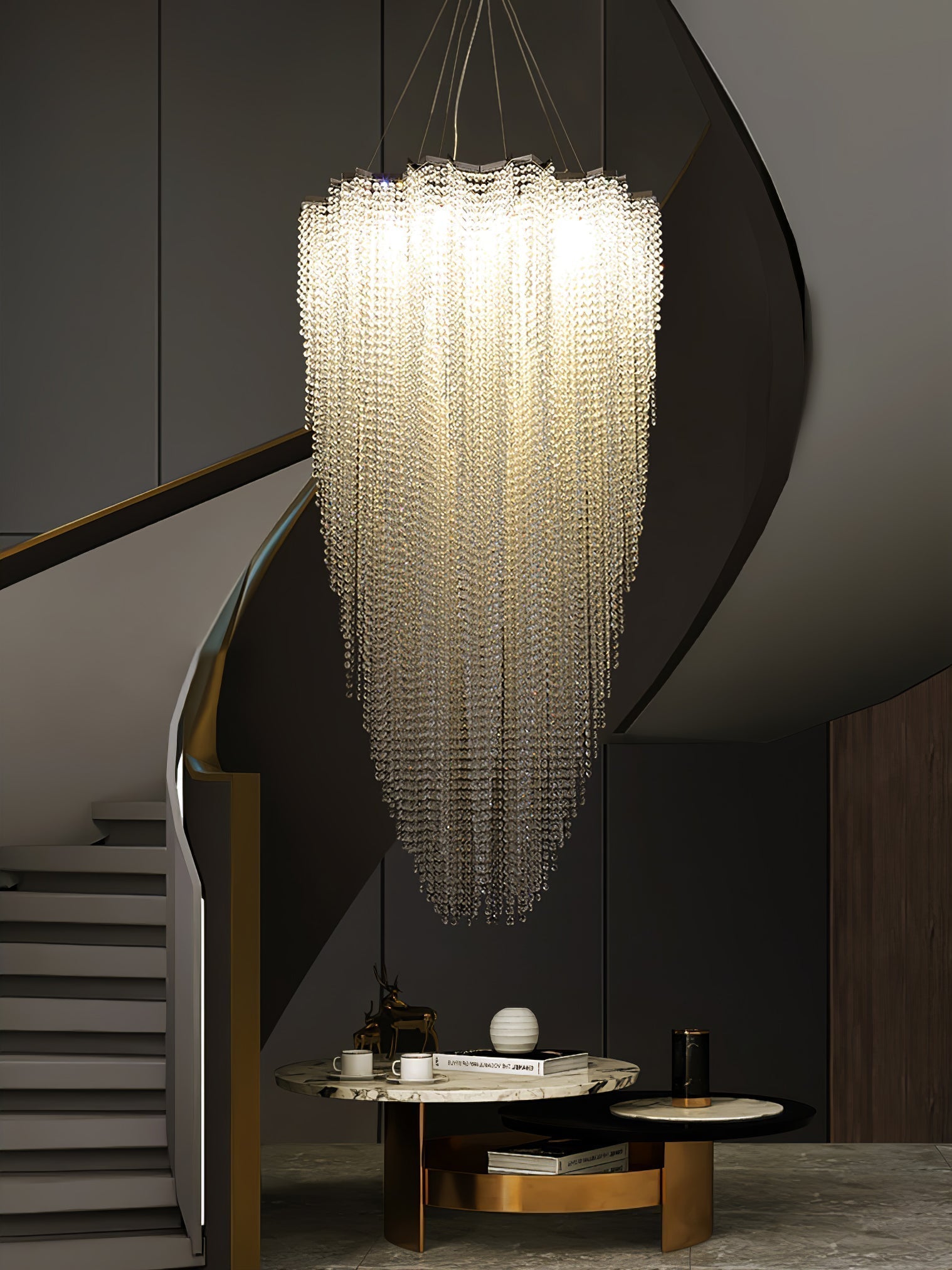Zashayra Crystal Column Chandelier - Neutralighting