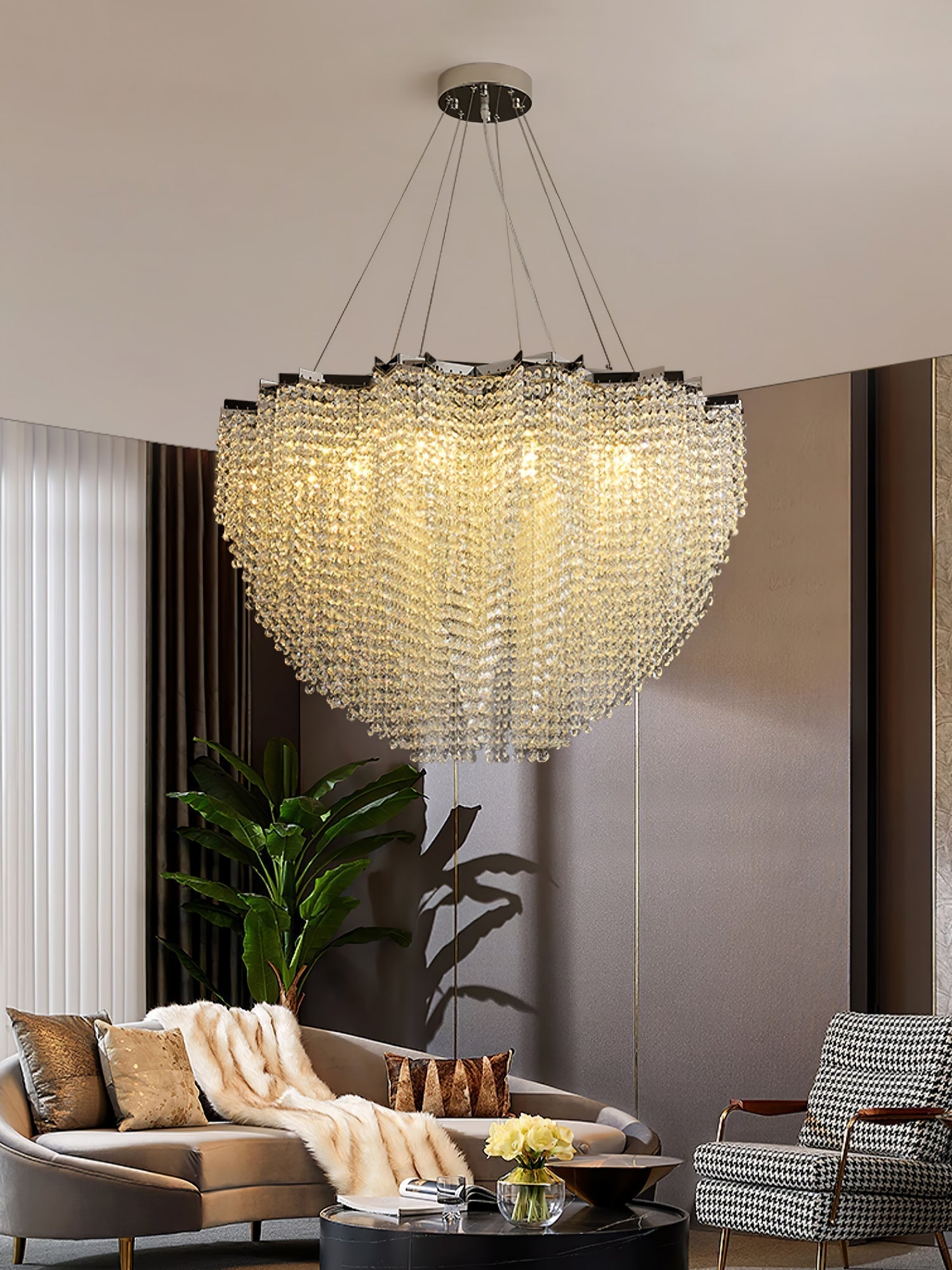 Zashayra Crystal Column Chandelier - Neutralighting