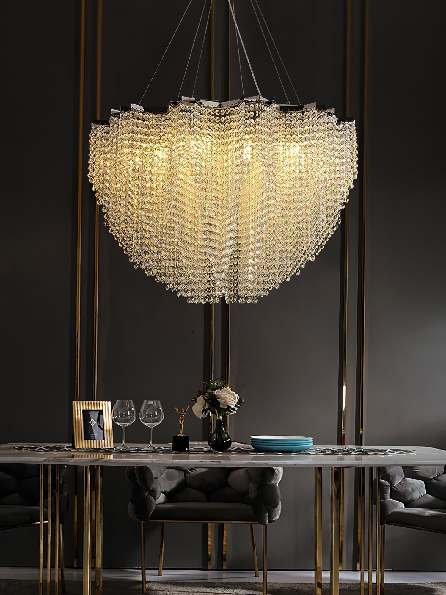 Zashayra Crystal Column Chandelier - Neutralighting