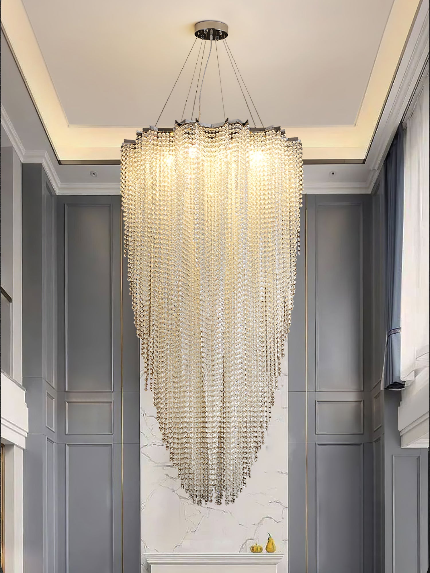 Zashayra Crystal Column Chandelier - Neutralighting