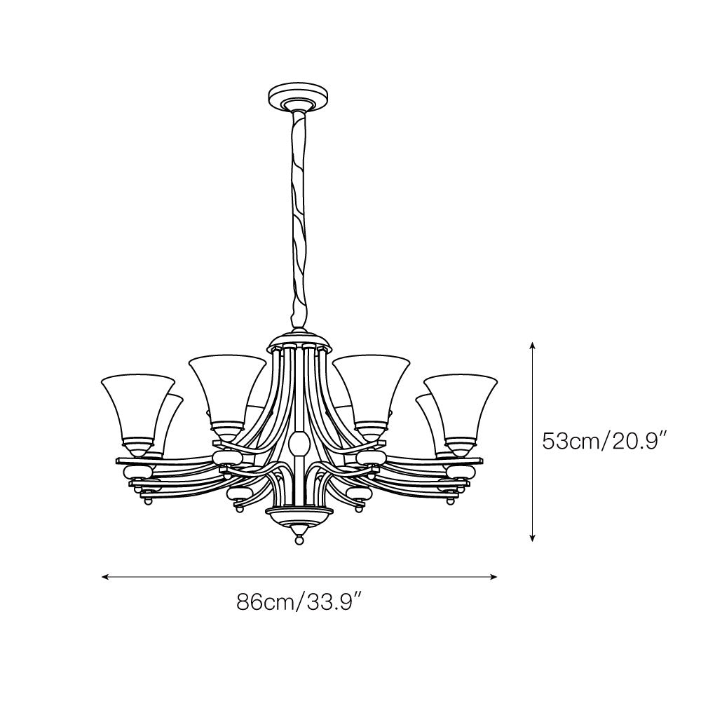 Cizorila Postmodern Luxury Brass Glass Chandelier - Lamp Copper