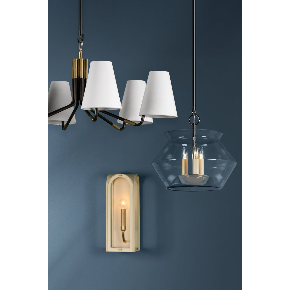 Stanwyck Vintage Industrial Fabric Chandelier - Lamp Copper