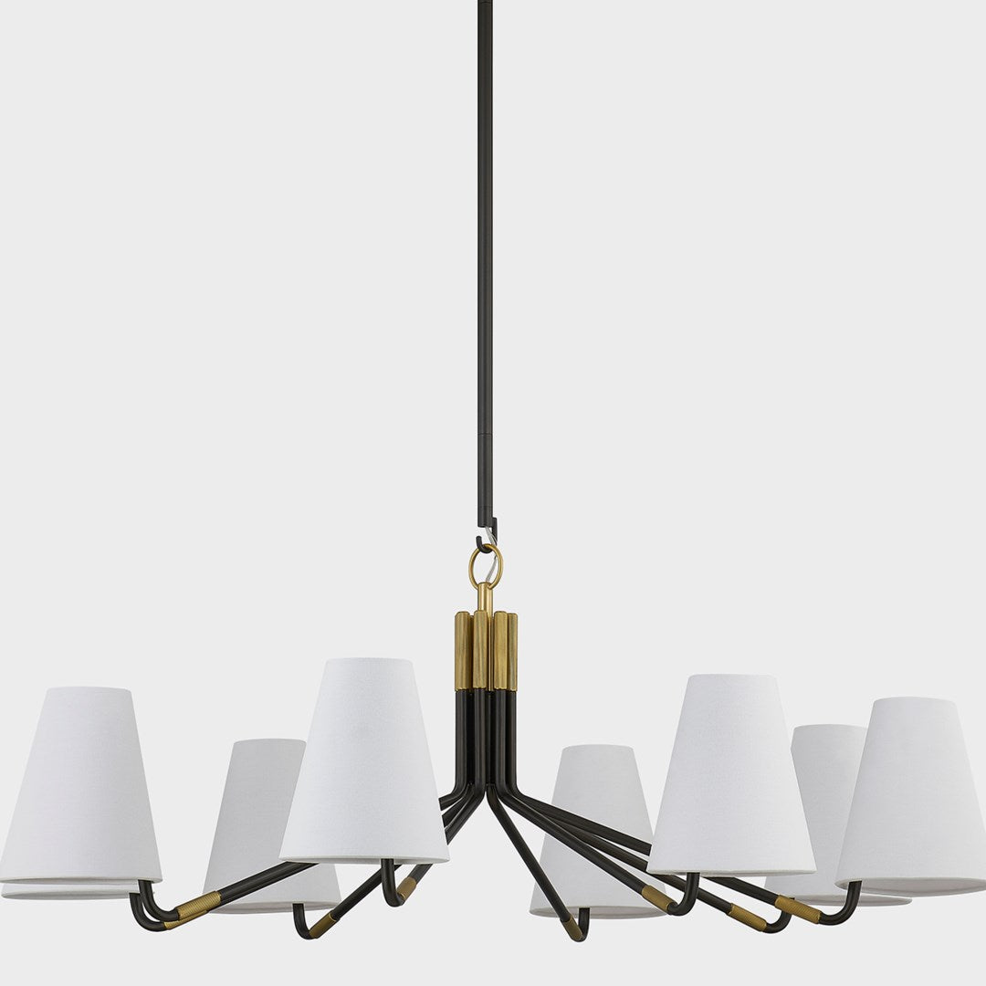 Stanwyck Vintage Industrial Fabric Chandelier - Lamp Copper