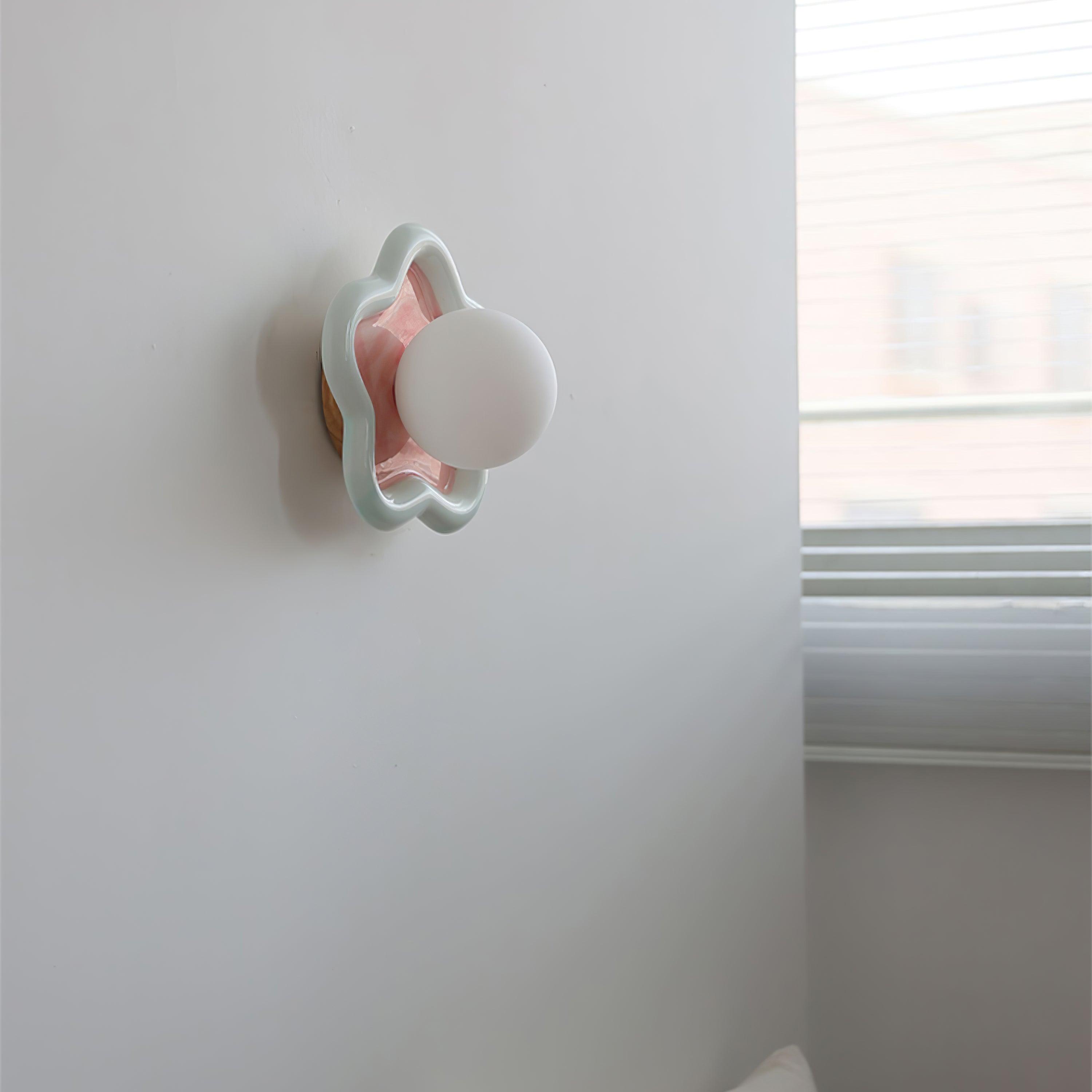 Petani Pink Yellow Flower Wall Light - Letslighting