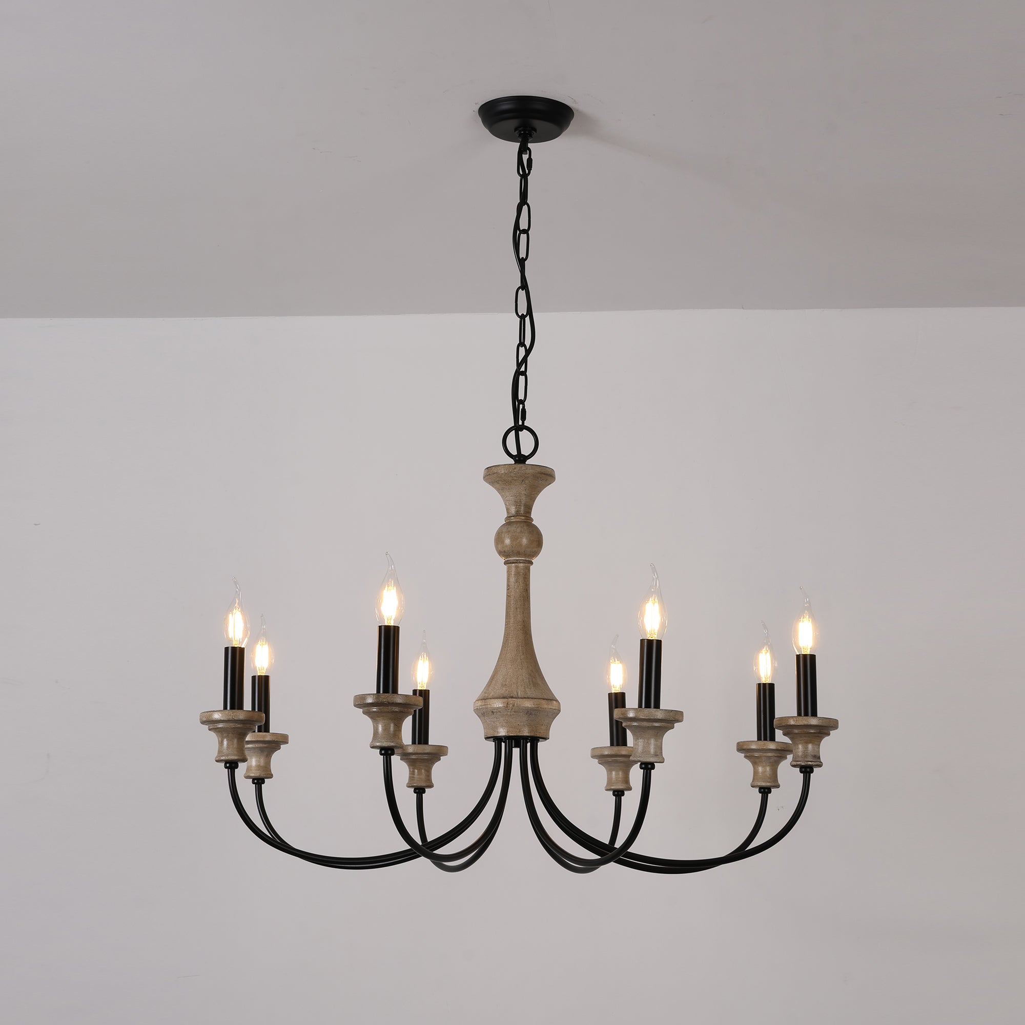 Zatheora Vintage Stardust Wooden Metal Chandelier - Lamp Copper