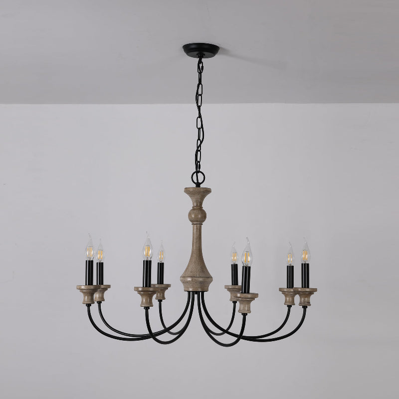 Zatheora Vintage Stardust Wooden Metal Chandelier - Lamp Copper