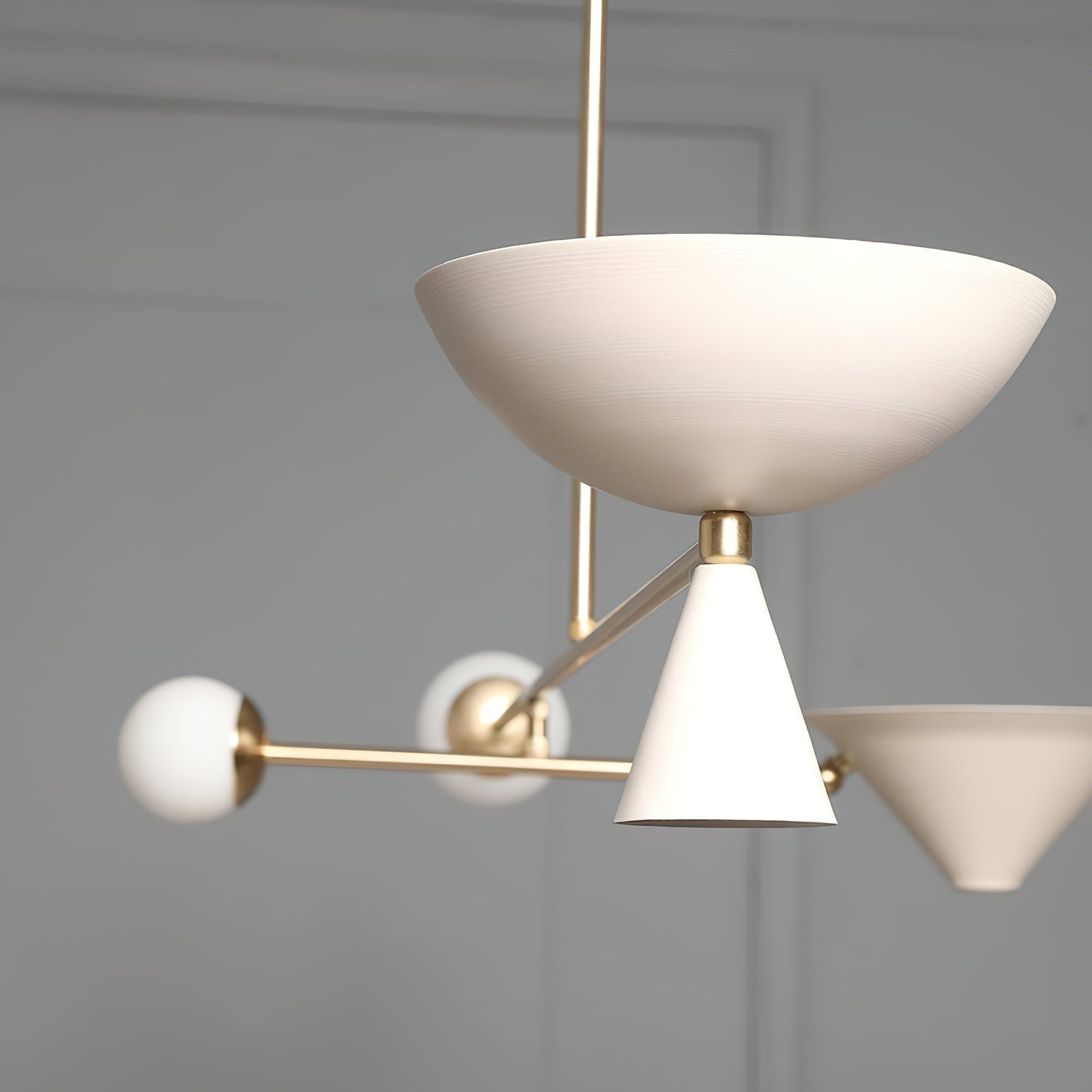 Comareth Modern Minimalist Glass Metal Chandelier - Lamp Copper