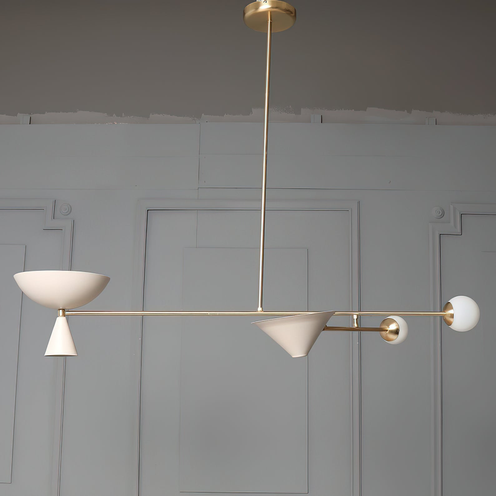 Comareth Modern Minimalist Glass Metal Chandelier - Lamp Copper