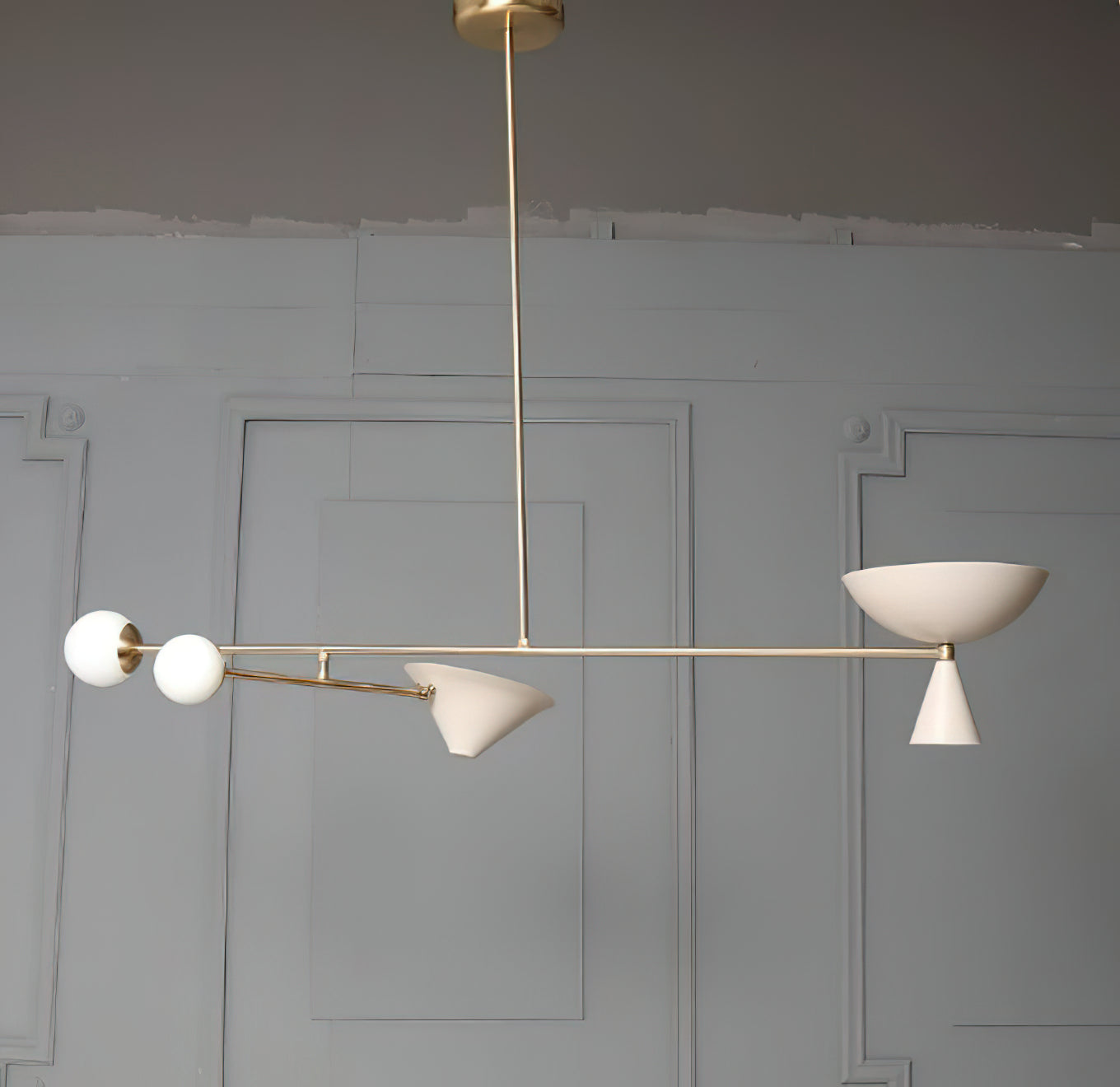 Comareth Modern Minimalist Glass Metal Chandelier - Lamp Copper
