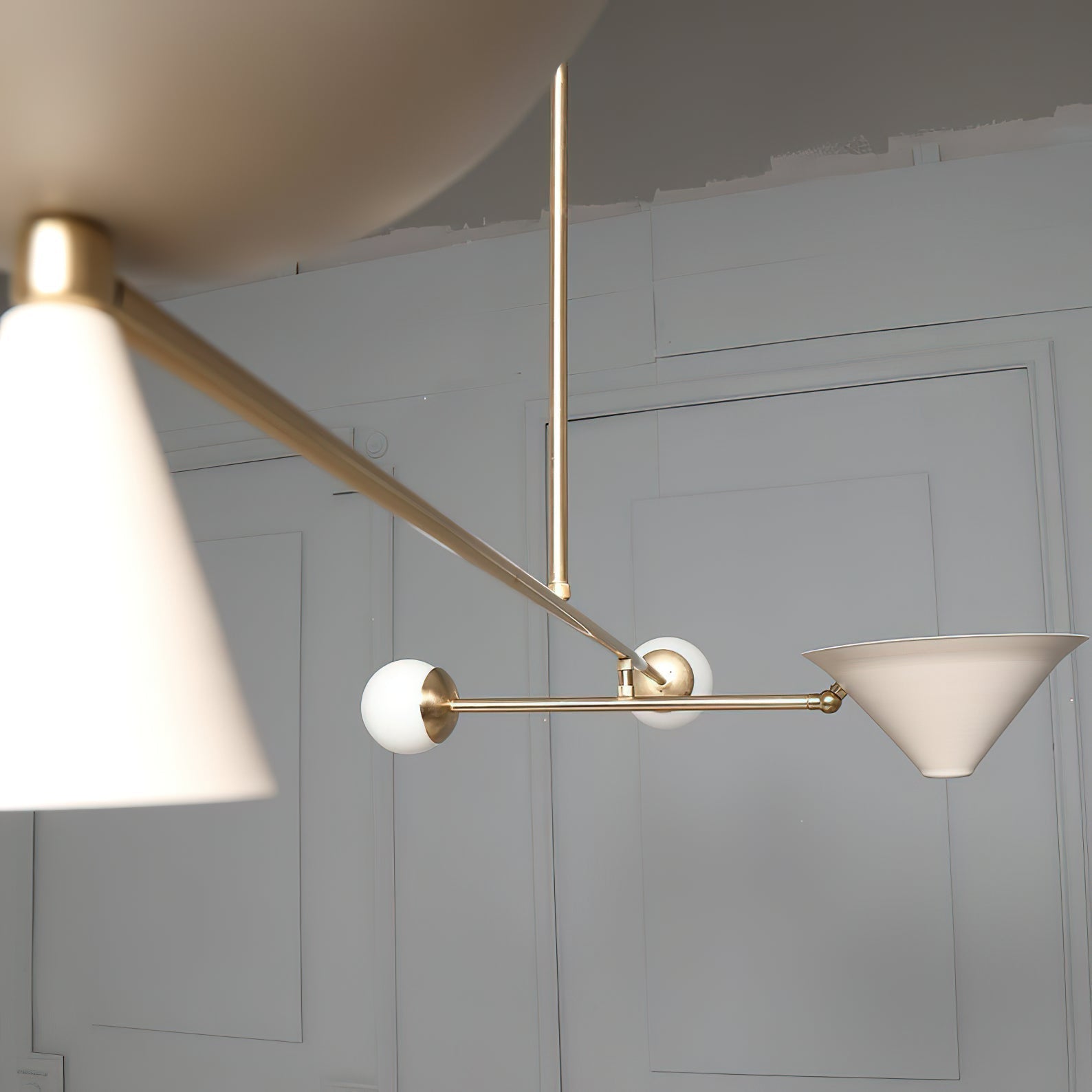 Comareth Modern Minimalist Glass Metal Chandelier - Lamp Copper