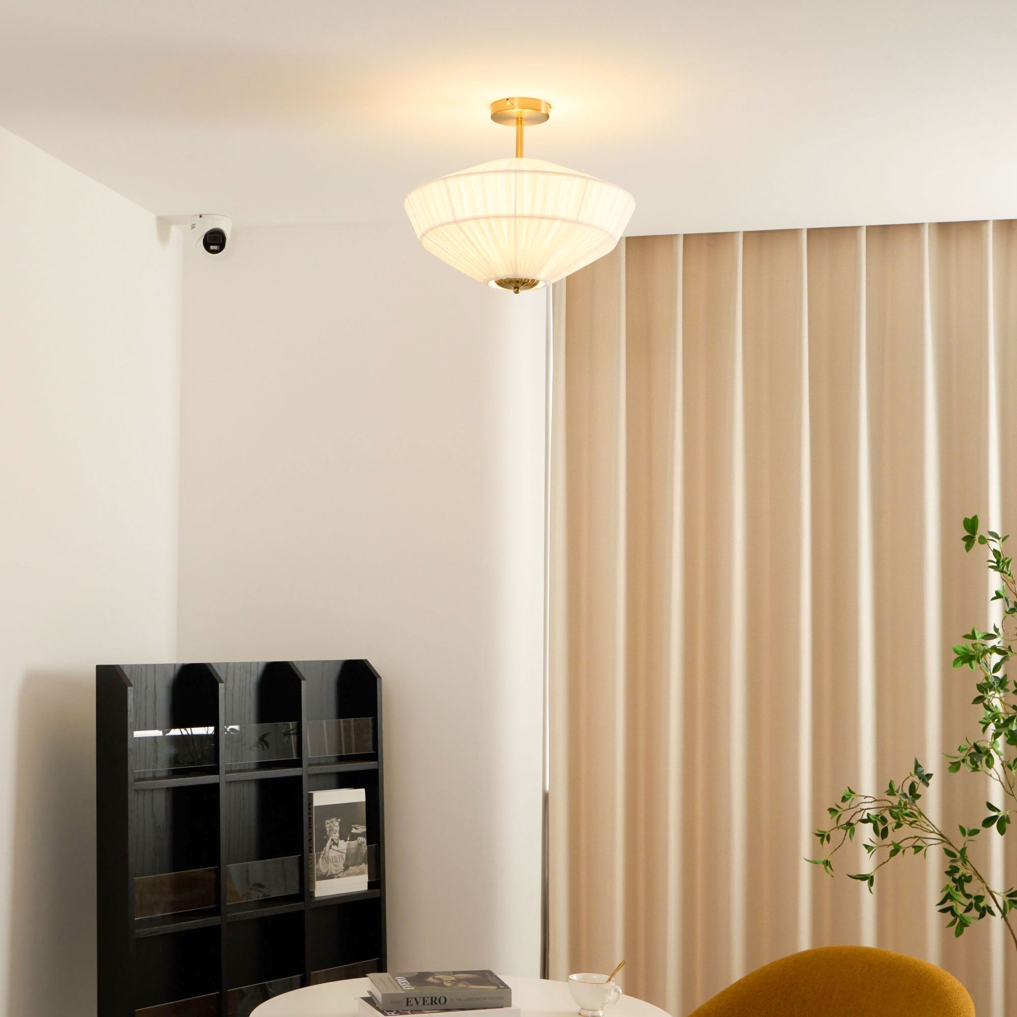 Casoreth Modern Minimalist Pleated Metal Fabric Ceiling Lamp - Lamp Copper
