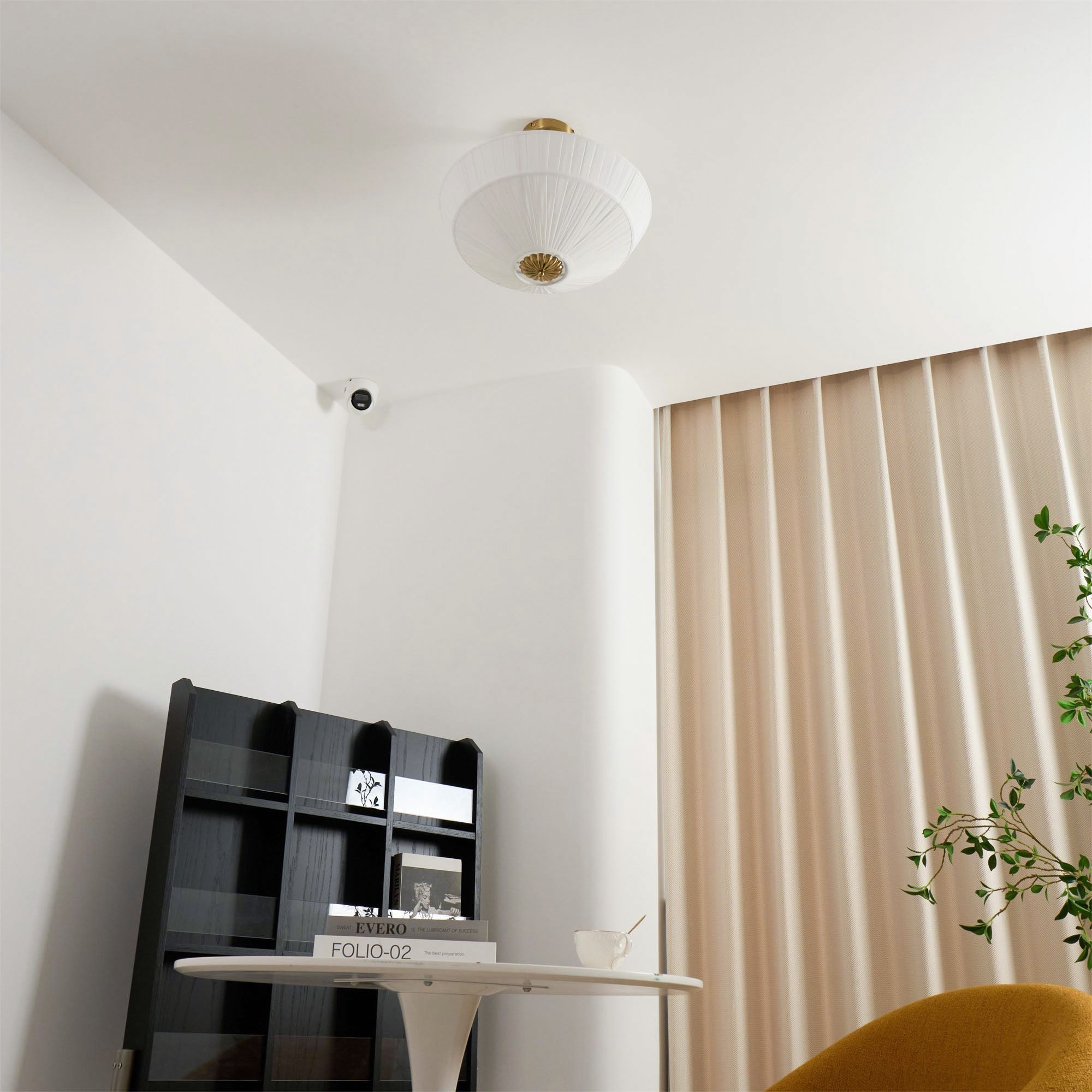 Casoreth Modern Minimalist Pleated Metal Fabric Ceiling Lamp - Lamp Copper