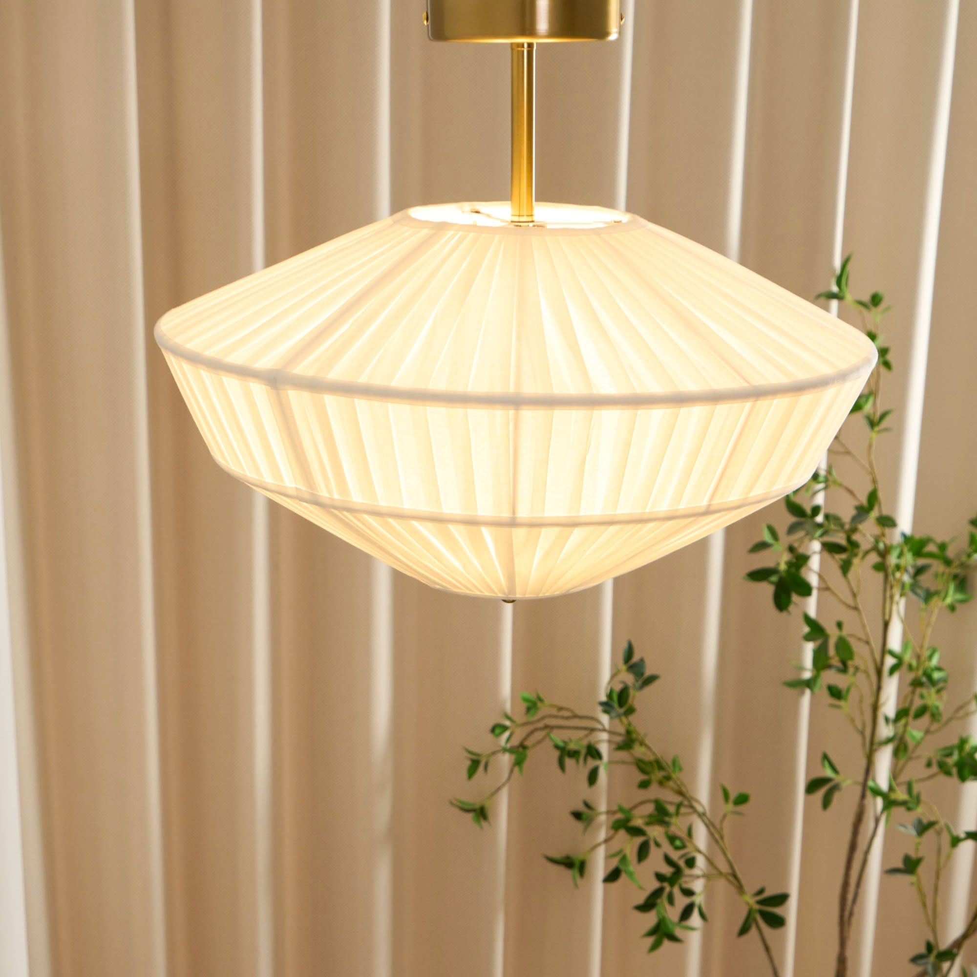 Casoreth Modern Minimalist Pleated Metal Fabric Ceiling Lamp - Lamp Copper