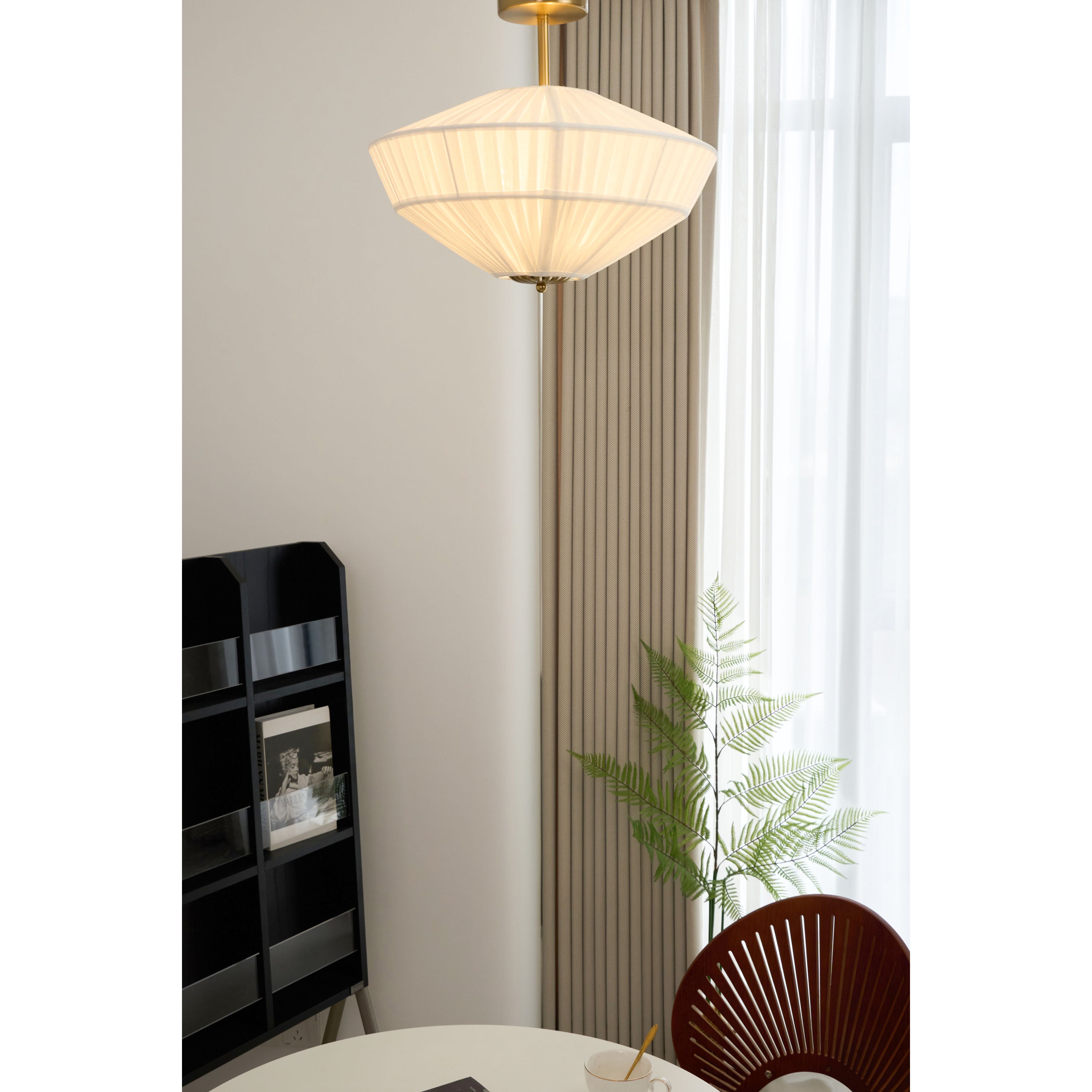 Casoreth Modern Minimalist Pleated Metal Fabric Ceiling Lamp - Lamp Copper