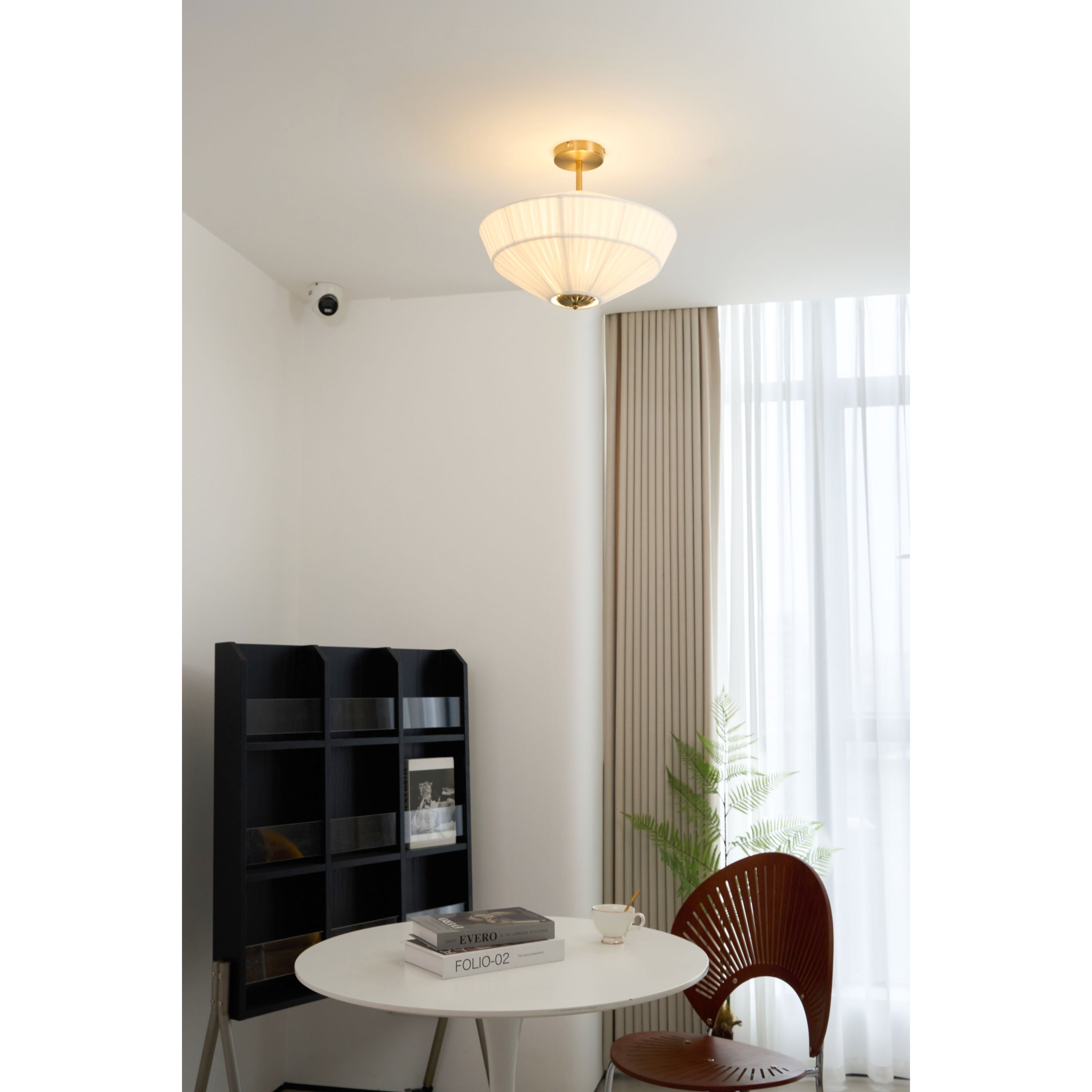 Casoreth Modern Minimalist Pleated Metal Fabric Ceiling Lamp - Lamp Copper