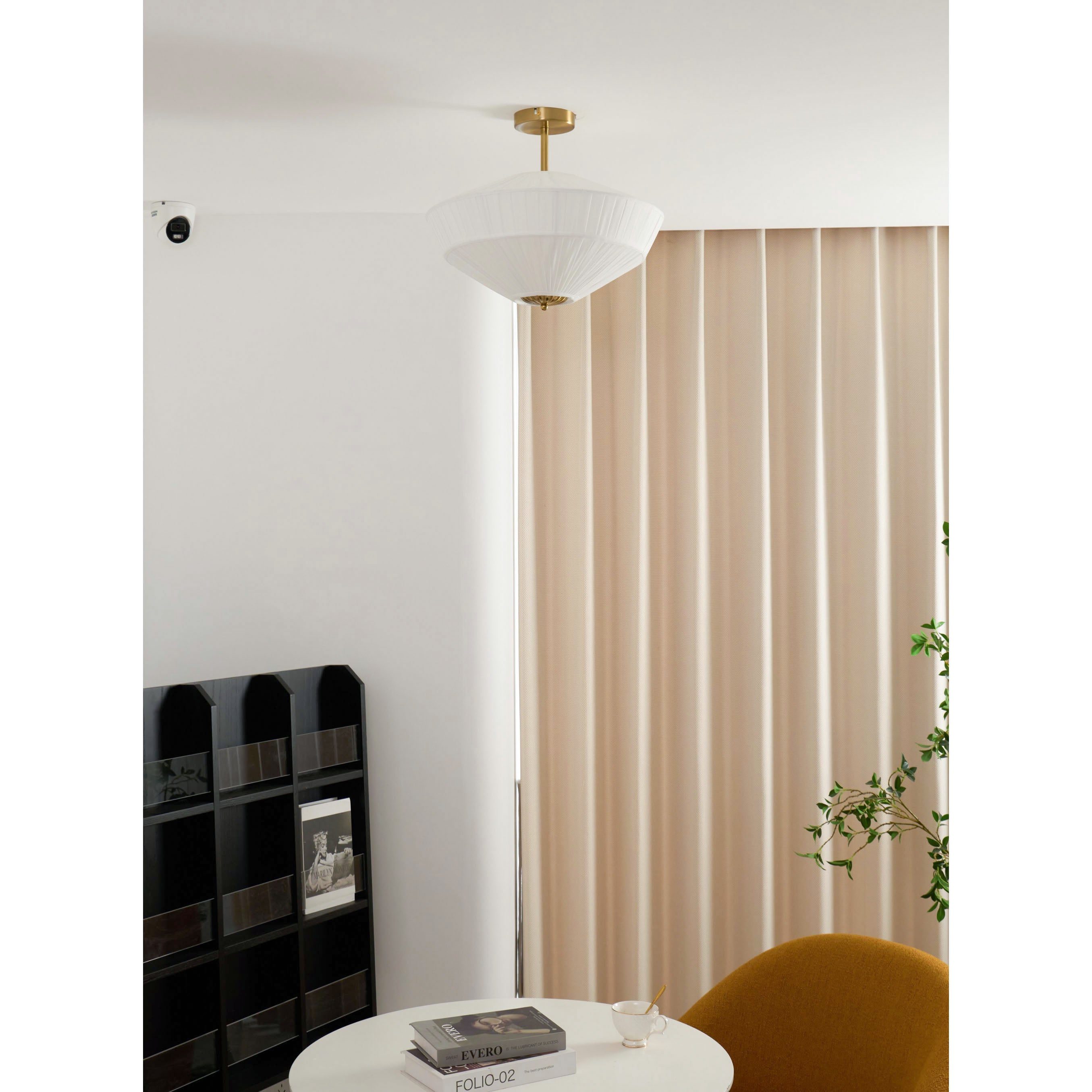 Casoreth Modern Minimalist Pleated Metal Fabric Ceiling Lamp - Lamp Copper