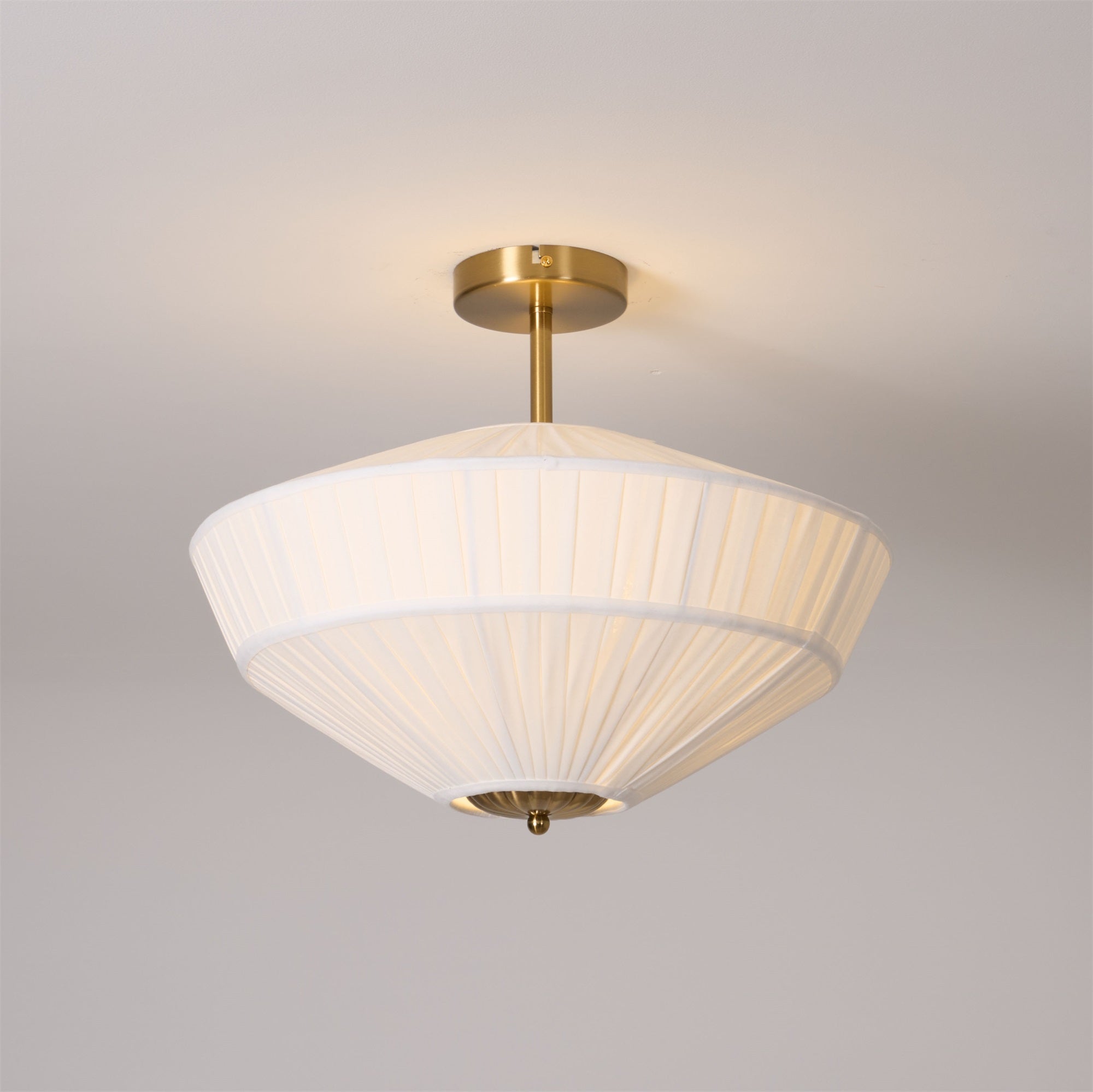 Casoreth Modern Minimalist Pleated Metal Fabric Ceiling Lamp - Lamp Copper