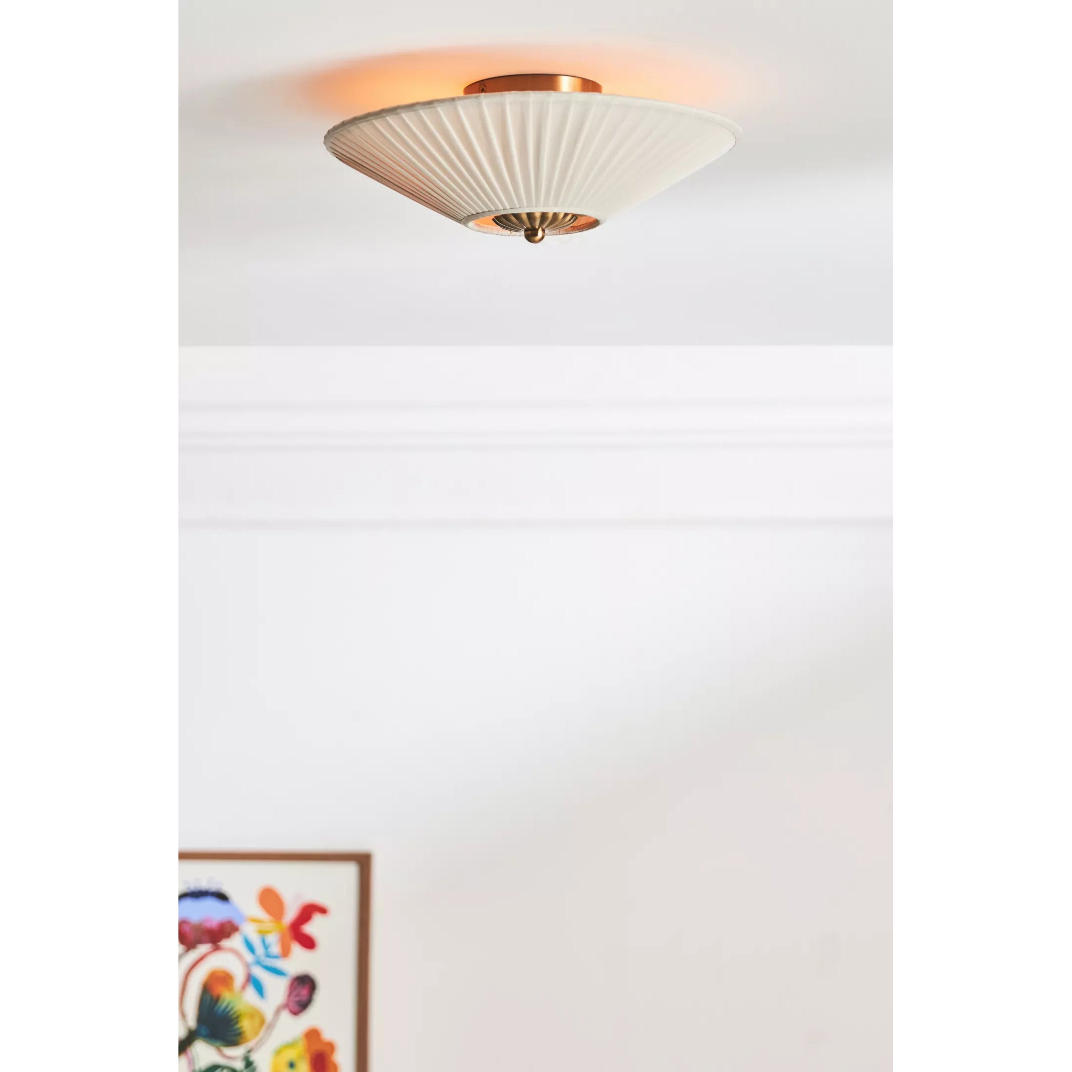Casoreth Modern Minimalist Pleated Metal Fabric Ceiling Lamp - Lamp Copper