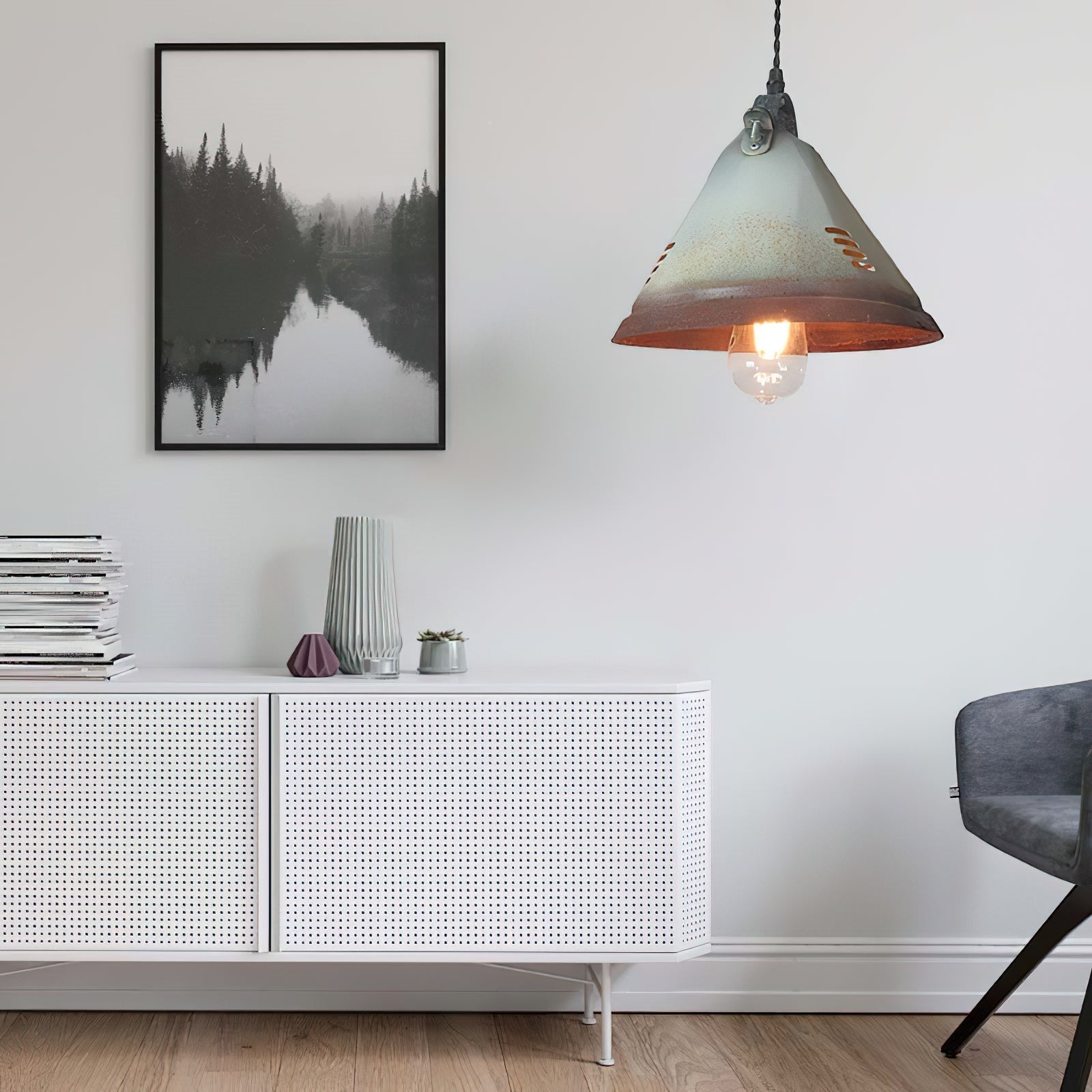Elorus Vintage Modern Minimalist Metal Pendant Light - Lamp Copper