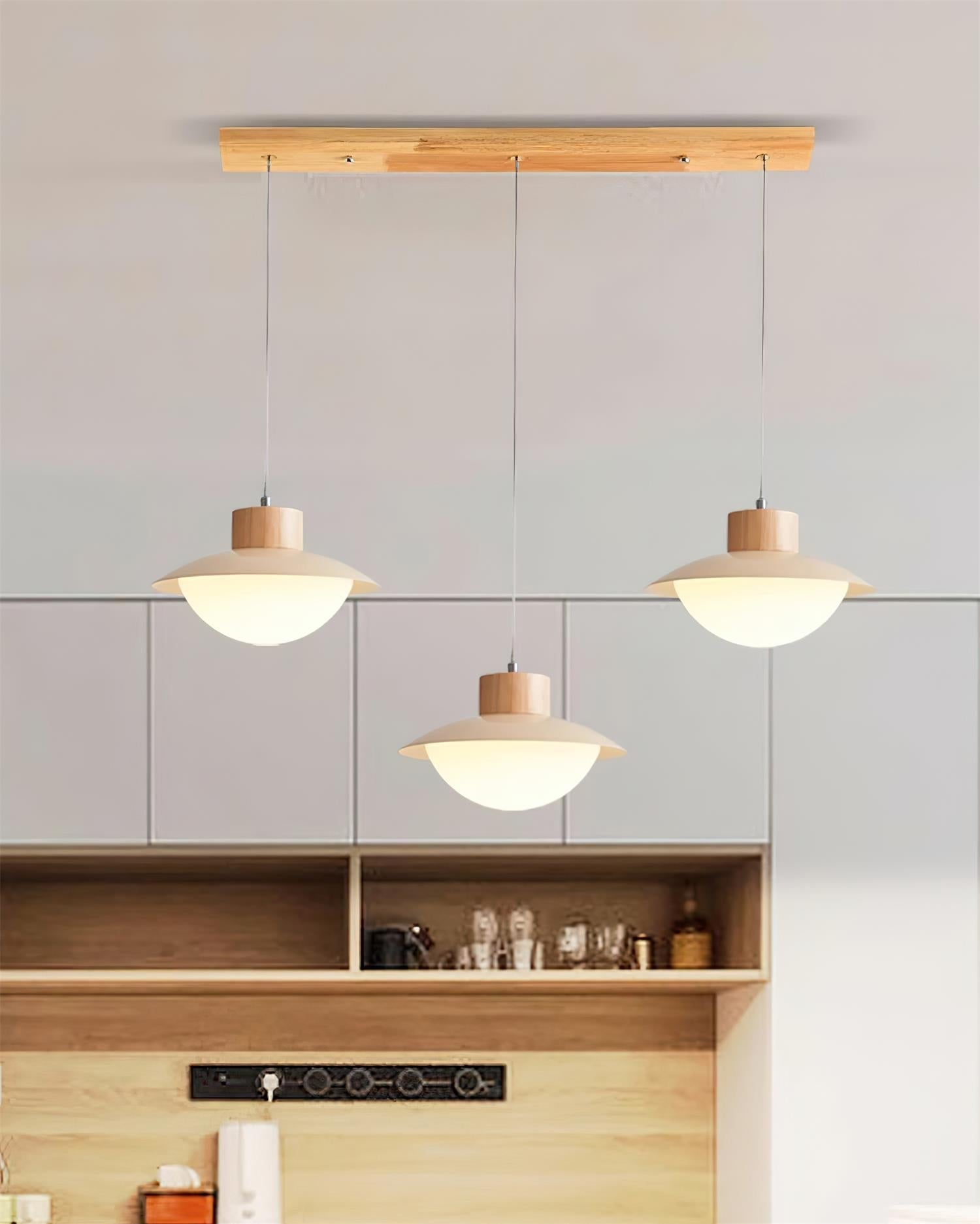 Pendant Lamp and Wood PE Shade Dome Shape Minimalist - Letslighting