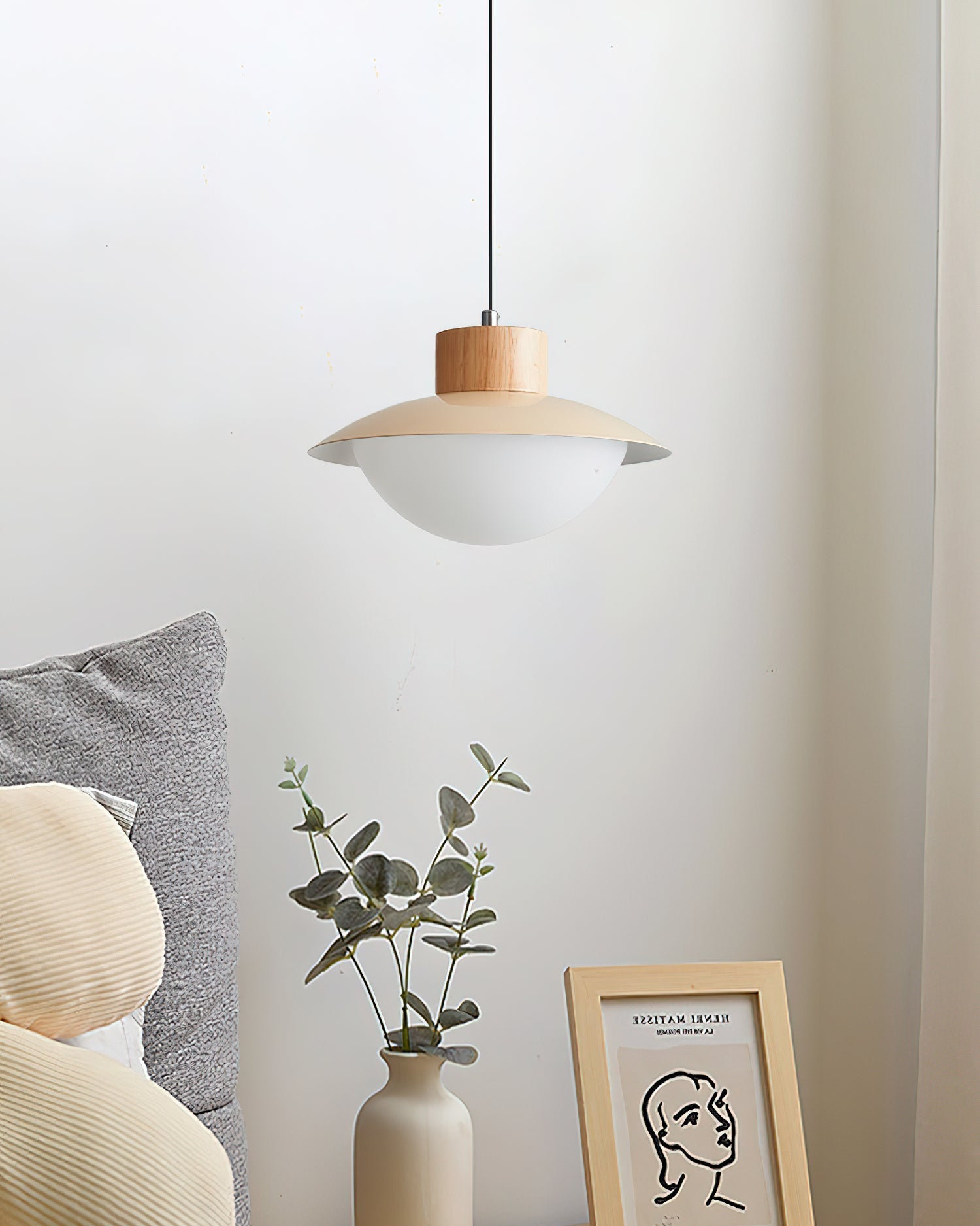 Pendant Lamp and Wood PE Shade Dome Shape Minimalist - Letslighting
