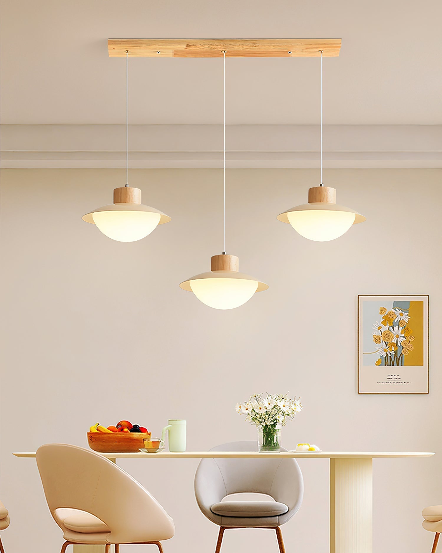 Pendant Lamp and Wood PE Shade Dome Shape Minimalist - Letslighting