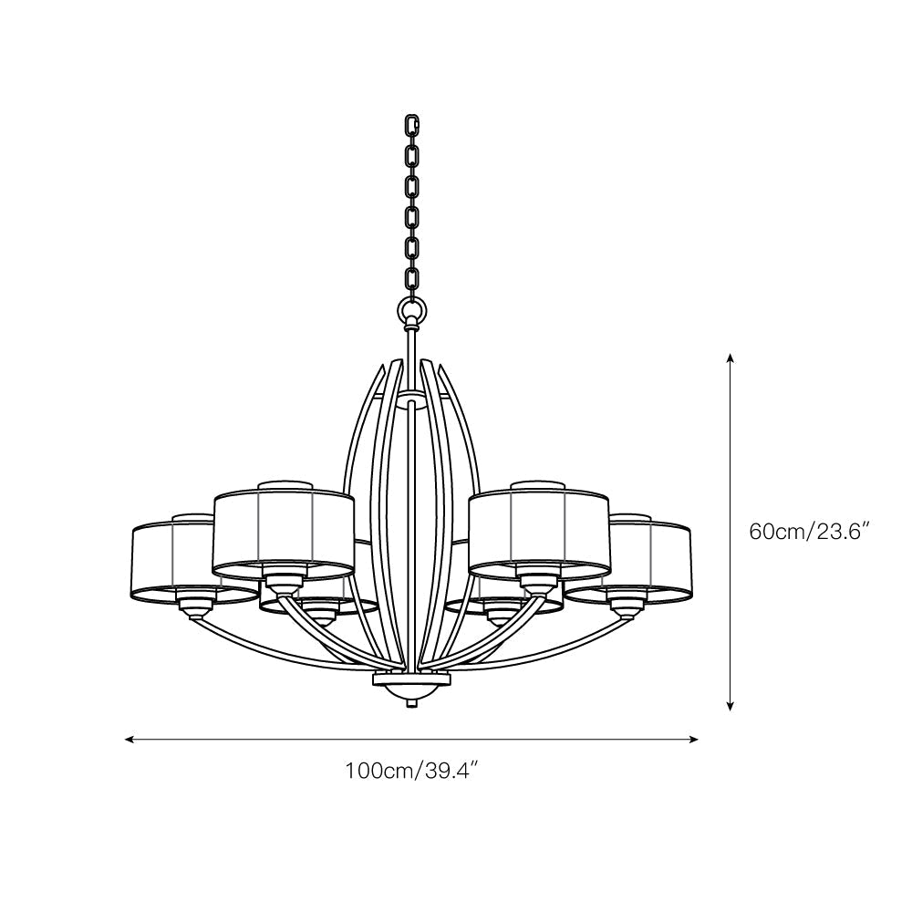 Lyvelus Postmodern Luxury Brass Fabric Chandelier - Lamp Copper