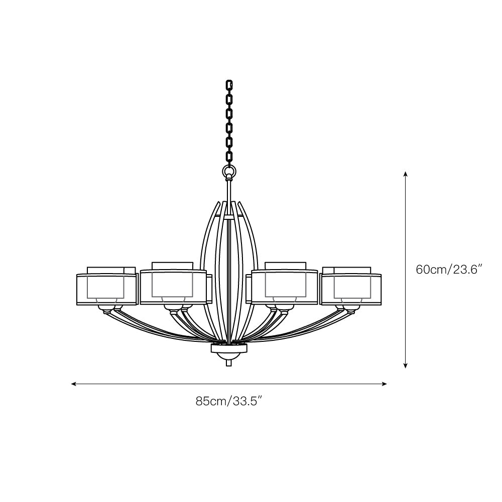 Lyvelus Postmodern Luxury Brass Fabric Chandelier - Lamp Copper