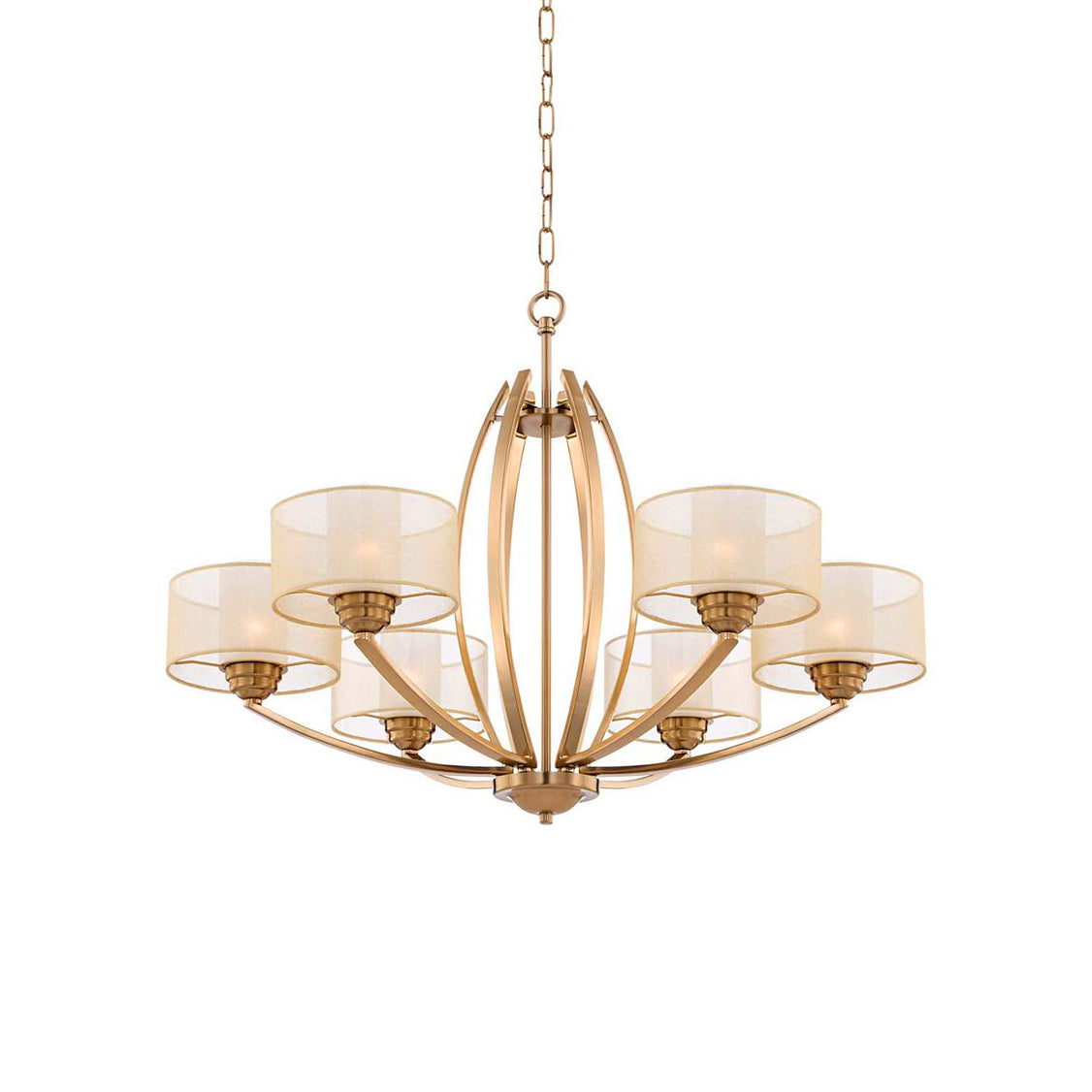 Lyvelus Postmodern Luxury Brass Fabric Chandelier - Lamp Copper