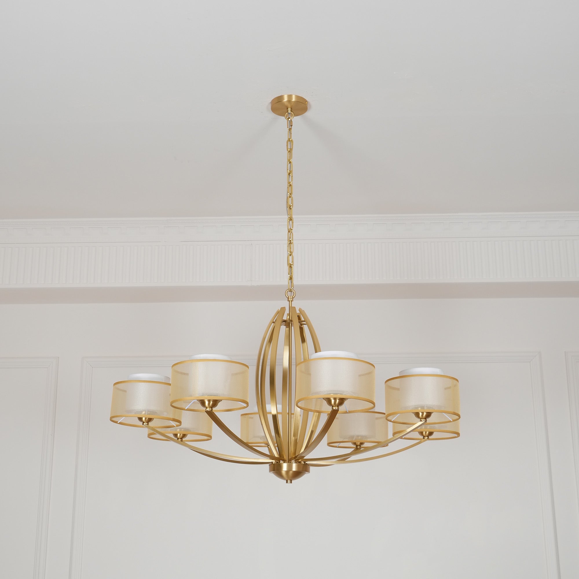 Lyvelus Postmodern Luxury Brass Fabric Chandelier - Lamp Copper