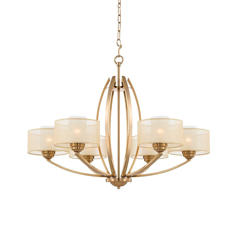 Lyvelus Postmodern Luxury Brass Fabric Chandelier - Lamp Copper