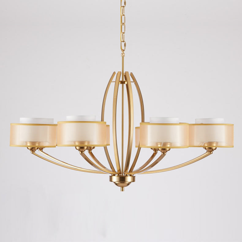 Lyvelus Postmodern Luxury Brass Fabric Chandelier - Lamp Copper