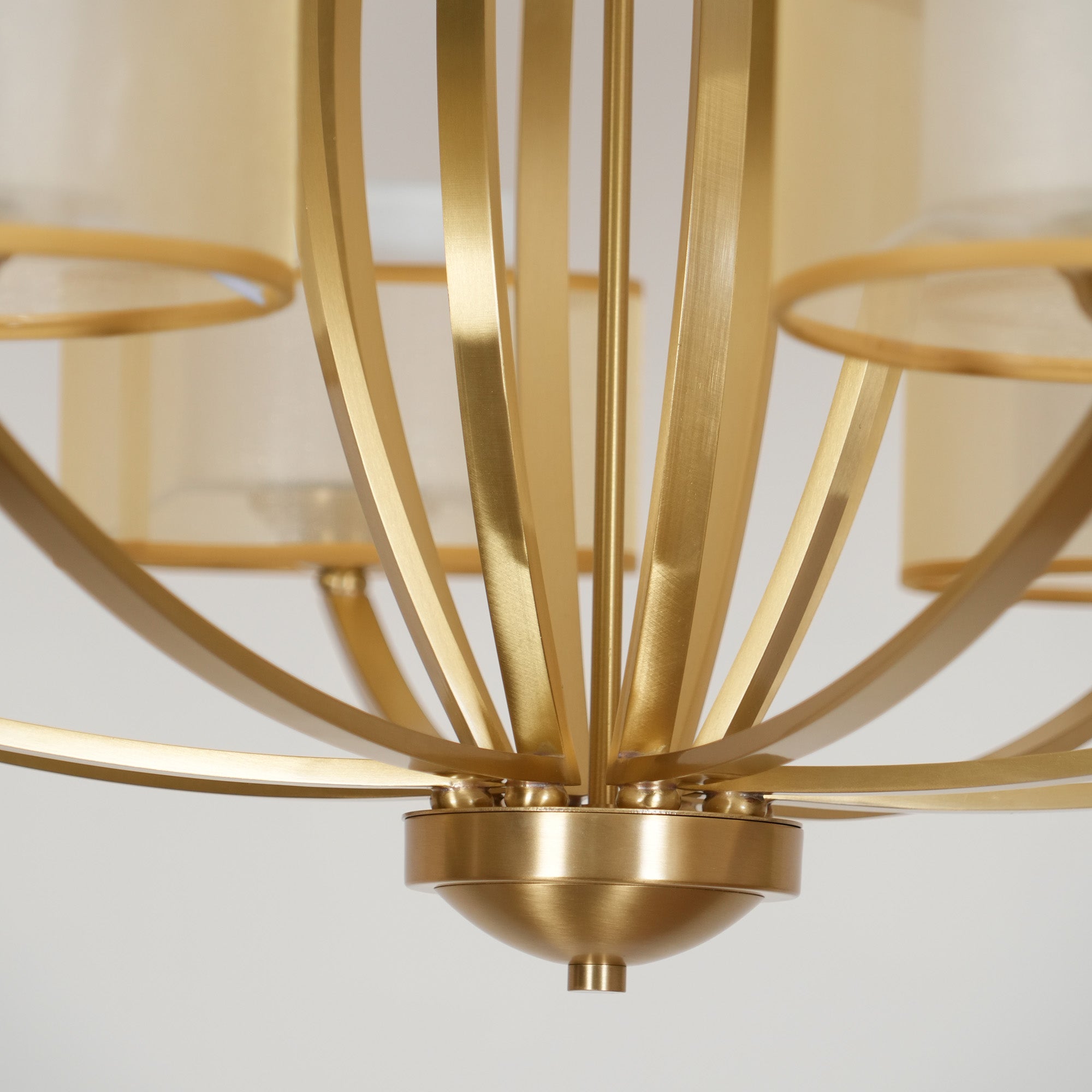 Lyvelus Postmodern Luxury Brass Fabric Chandelier - Lamp Copper