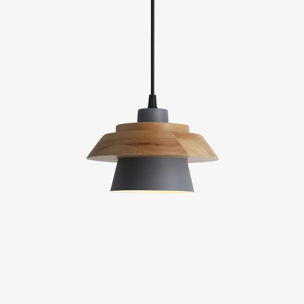 Arisha Dôme Moderne LED Suspension Métal Bois Noir Blanc Gris Salon Chambre à Coucher - Neutralighting