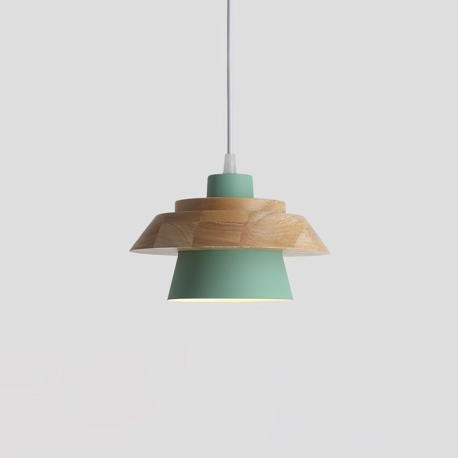 Arisha Dôme Moderne LED Suspension Métal Bois Noir Blanc Gris Salon Chambre à Coucher - Neutralighting