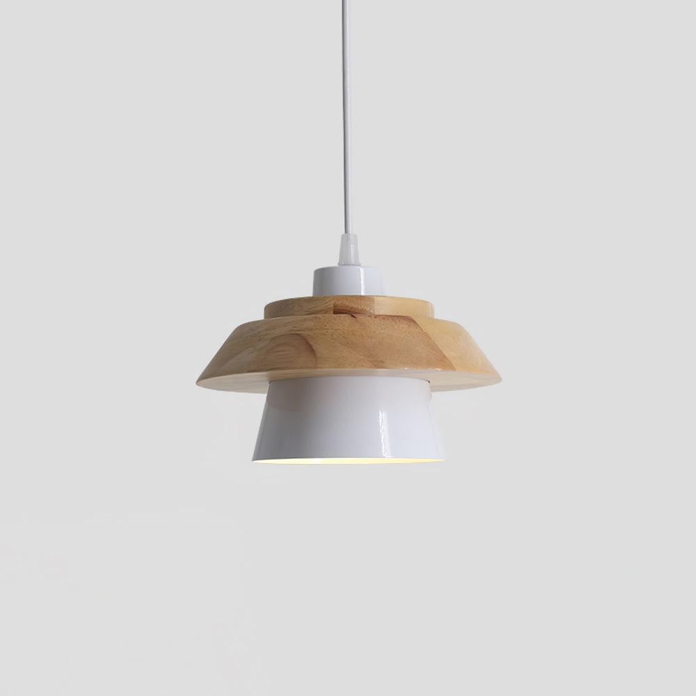 Arisha Dôme Moderne LED Suspension Métal Bois Noir Blanc Gris Salon Chambre à Coucher - Neutralighting