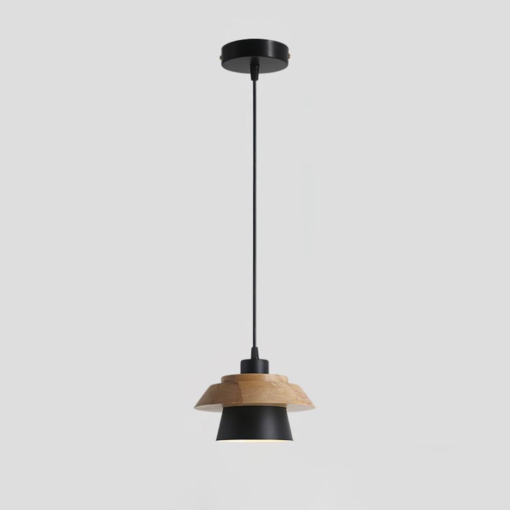 Arisha Dôme Moderne LED Suspension Métal Bois Noir Blanc Gris Salon Chambre à Coucher - Neutralighting