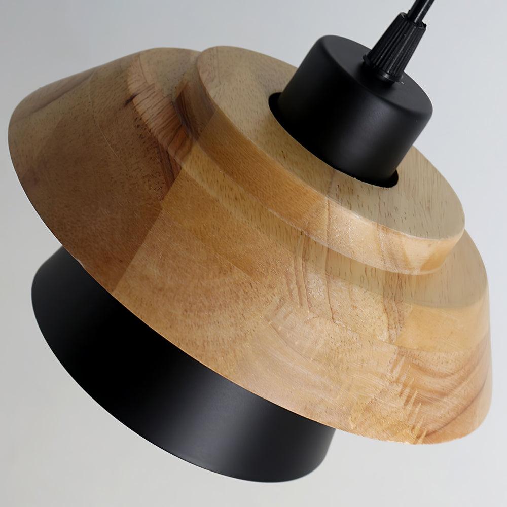 Arisha Dôme Moderne LED Suspension Métal Bois Noir Blanc Gris Salon Chambre à Coucher - Neutralighting